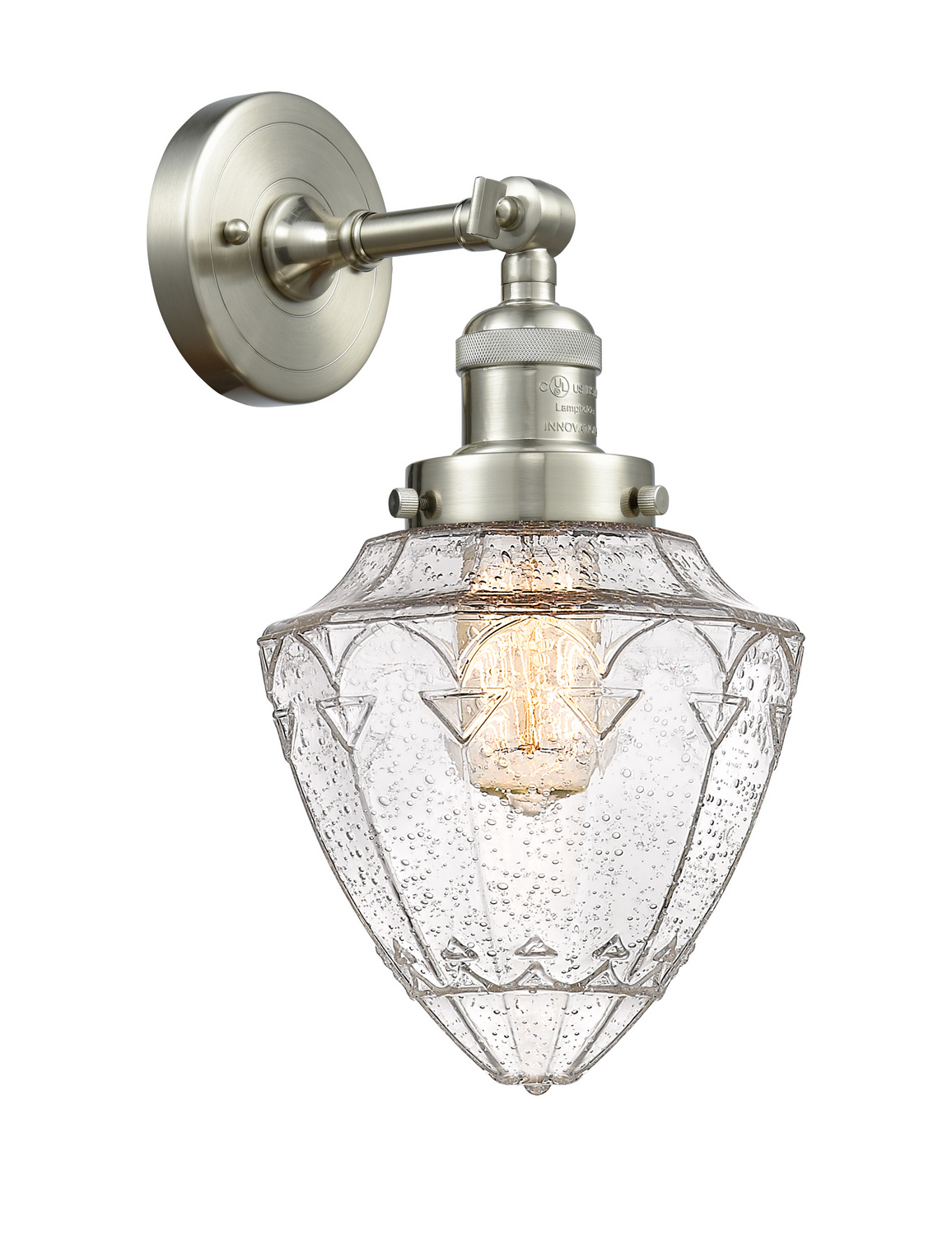 One Light Wall Sconce by Innovations - Franklin Restoration Collection, Brushed Satin Nickel Finish - 203-SN-G664-7