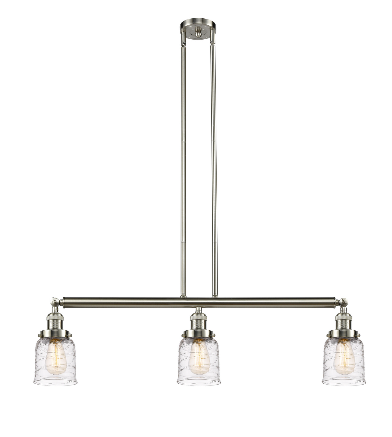 Three Light Island Pendant by Innovations - Franklin Restoration Collection, Brushed Satin Nickel Finish - 213-SN-G513