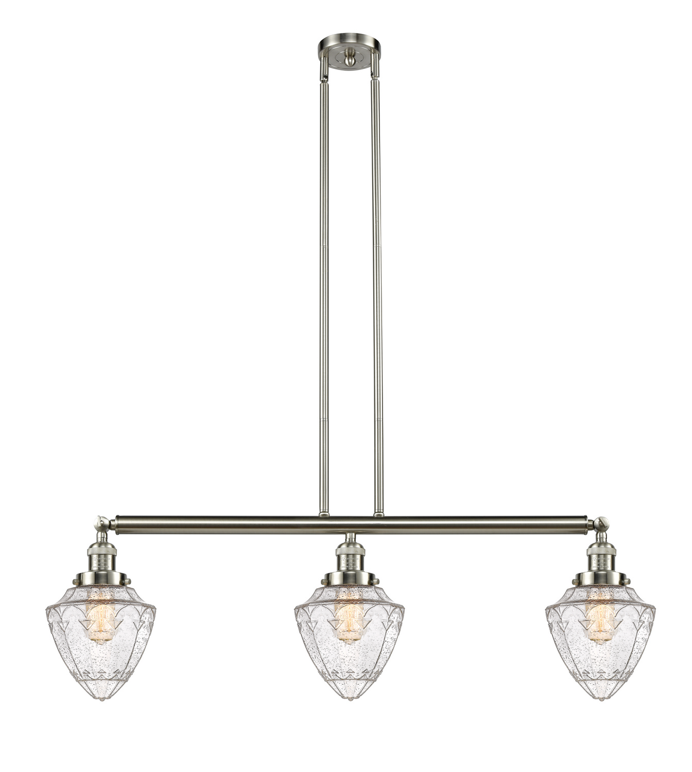 Three Light Island Pendant by Innovations - Franklin Restoration Collection, Brushed Satin Nickel Finish - 213-SN-G664-7