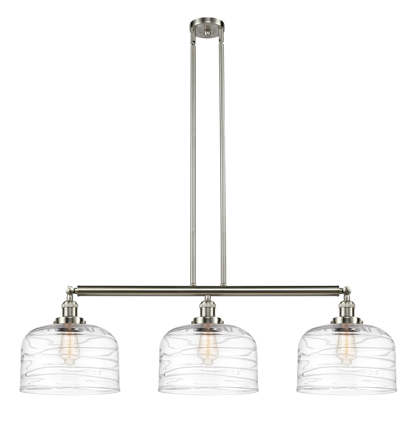 Three Light Island Pendant by Innovations - Franklin Restoration Collection, Brushed Satin Nickel Finish - 213-SN-G713-L