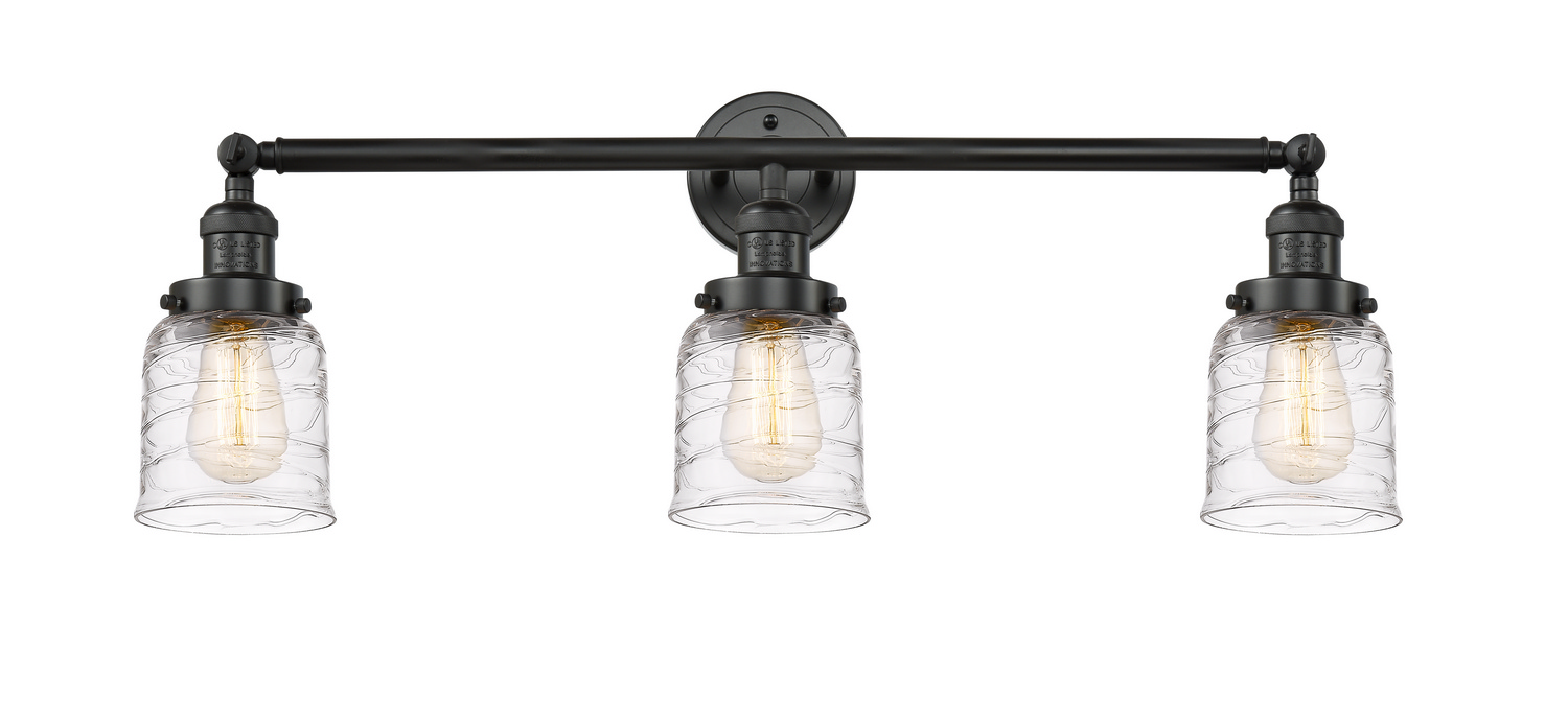 Three Light Bath Vanity by Innovations - Franklin Restoration Collection, Matte Black Finish - 205-BK-G513