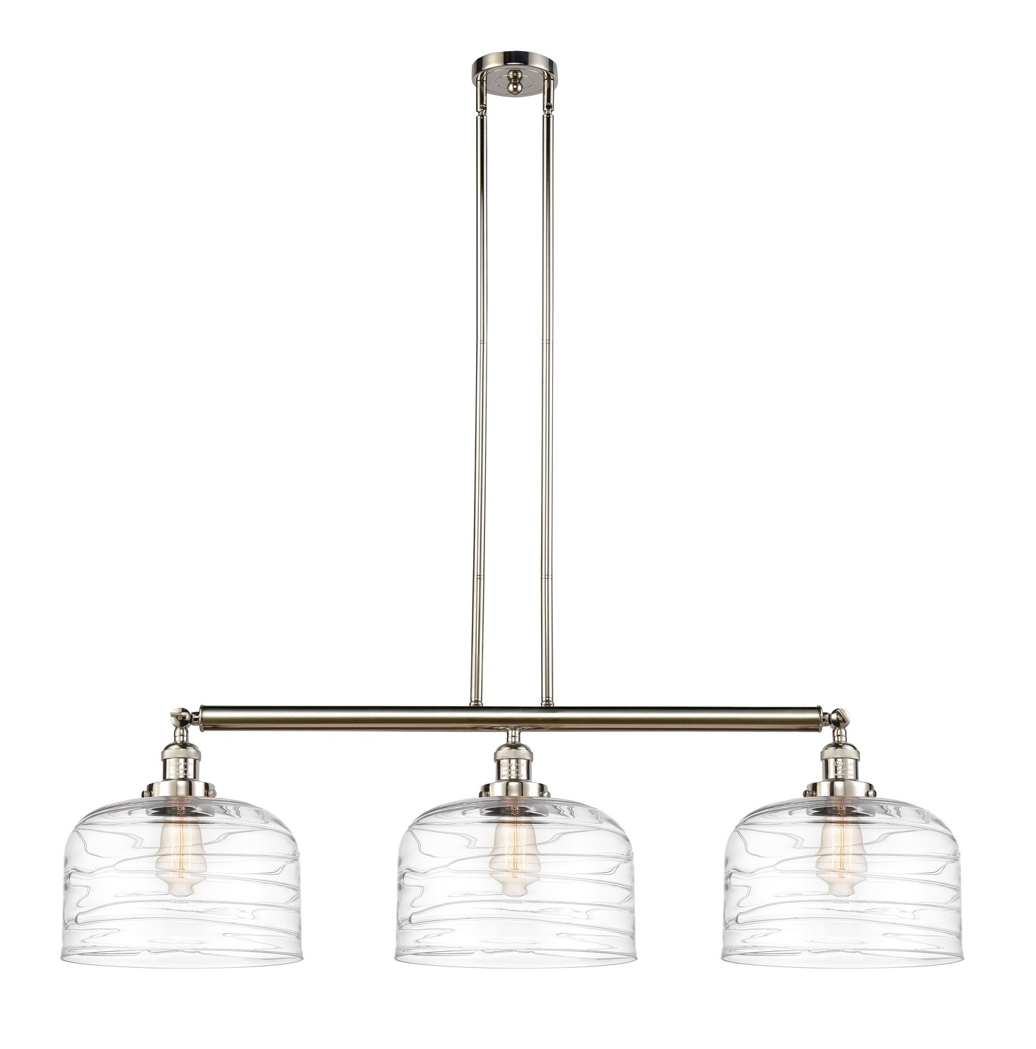 Three Light Island Pendant by Innovations - Franklin Restoration Collection, Polished Nickel Finish - 213-PN-G713-L