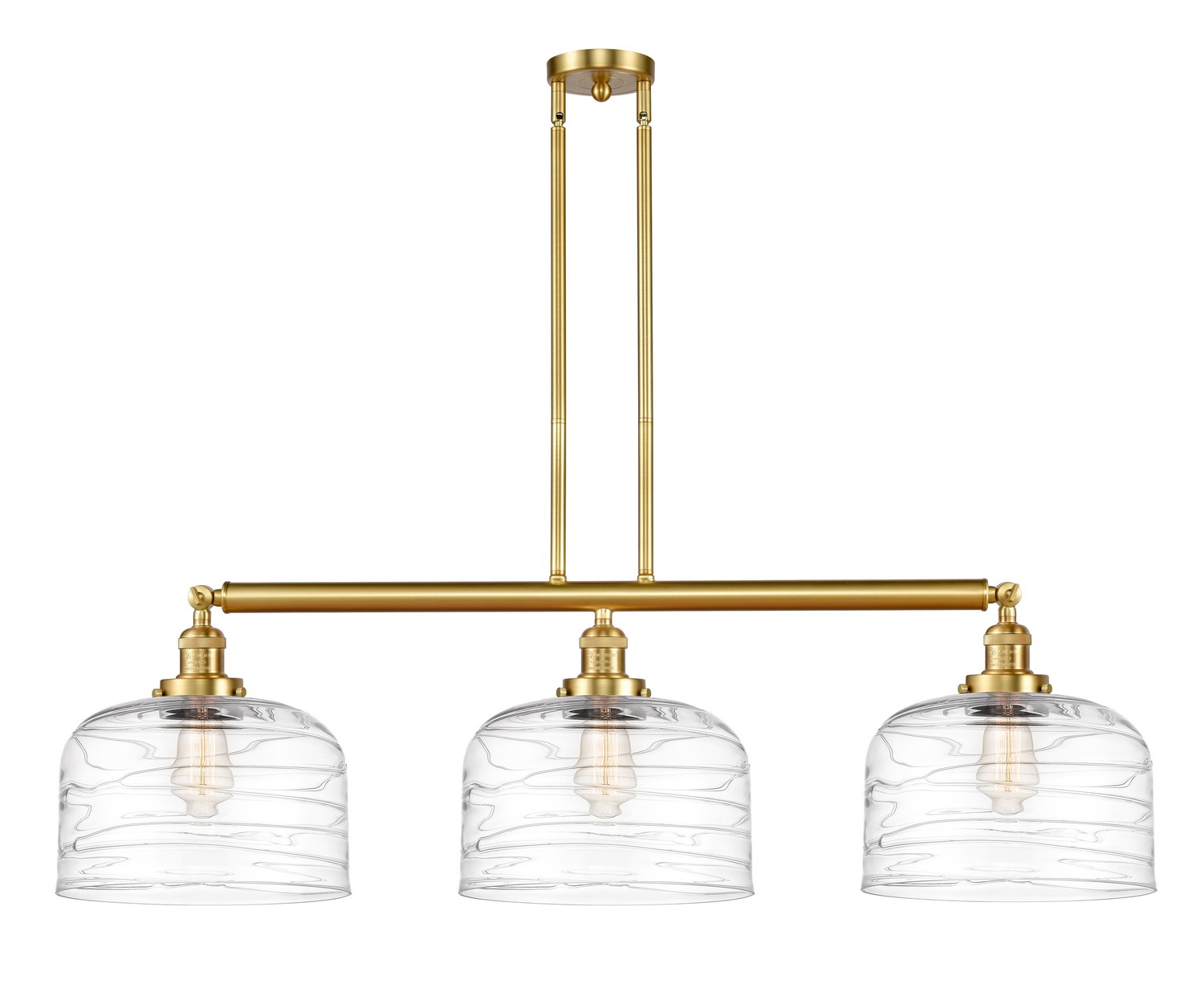 Three Light Island Pendant by Innovations - Franklin Restoration Collection, Satin Gold Finish - 213-SG-G713-L