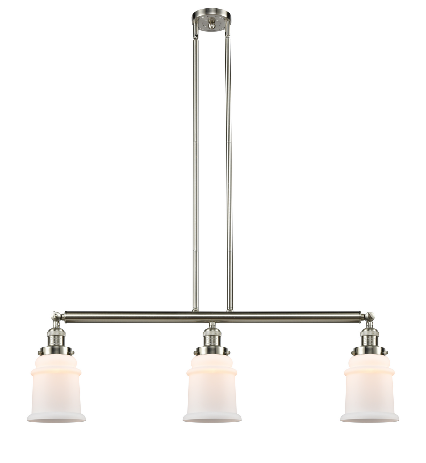 Three Light Island Pendant by Innovations - Franklin Restoration Collection, Brushed Satin Nickel Finish - 213-SN-G181