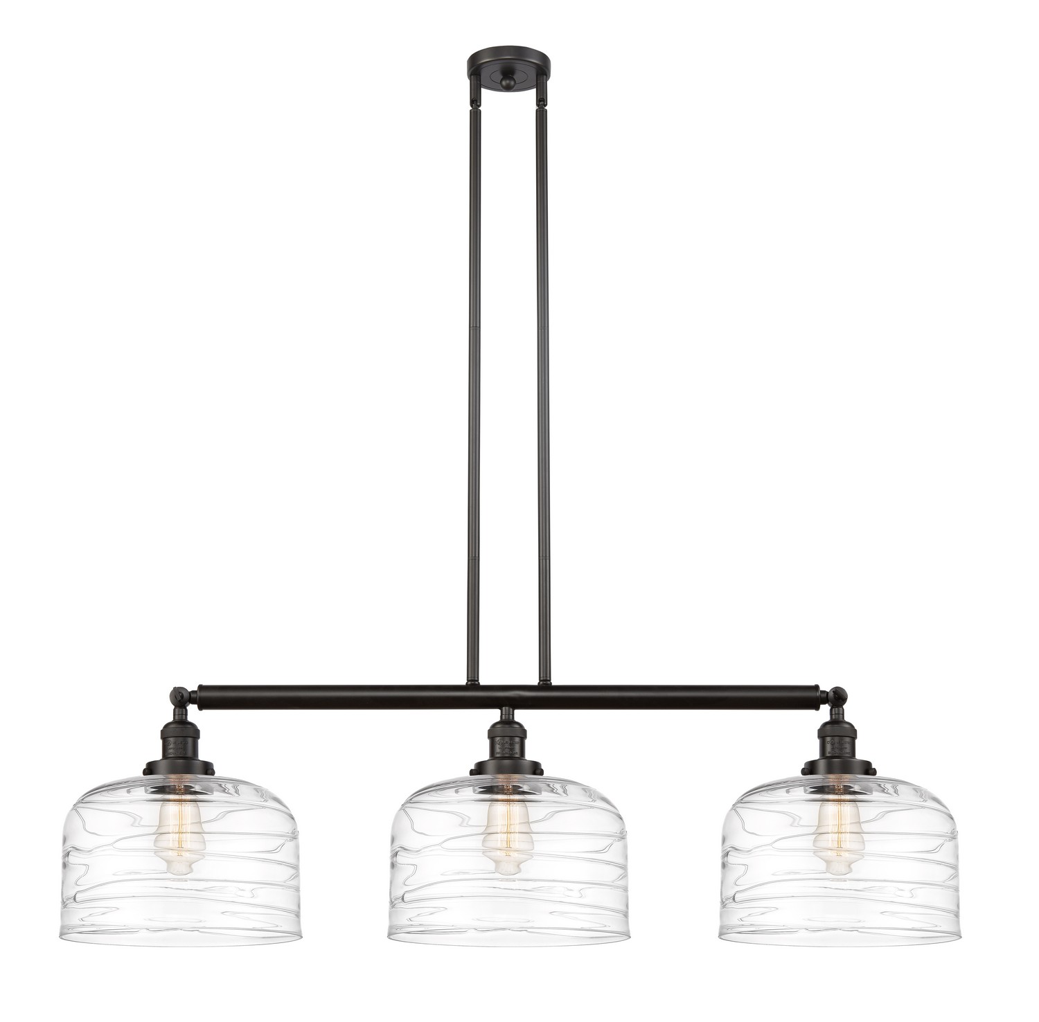 Three Light Island Pendant by Innovations - Franklin Restoration Collection, Oil Rubbed Bronze Finish - 213-OB-G713-L