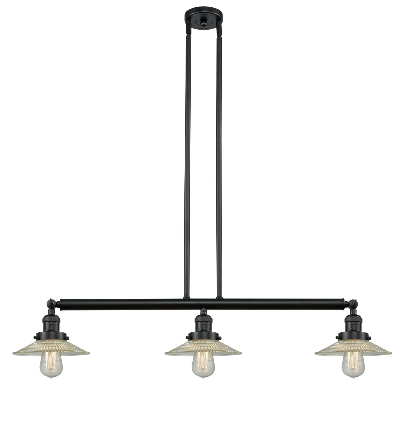 Three Light Island Pendant by Innovations - Franklin Restoration Collection, Matte Black Finish - 213-BK-G2
