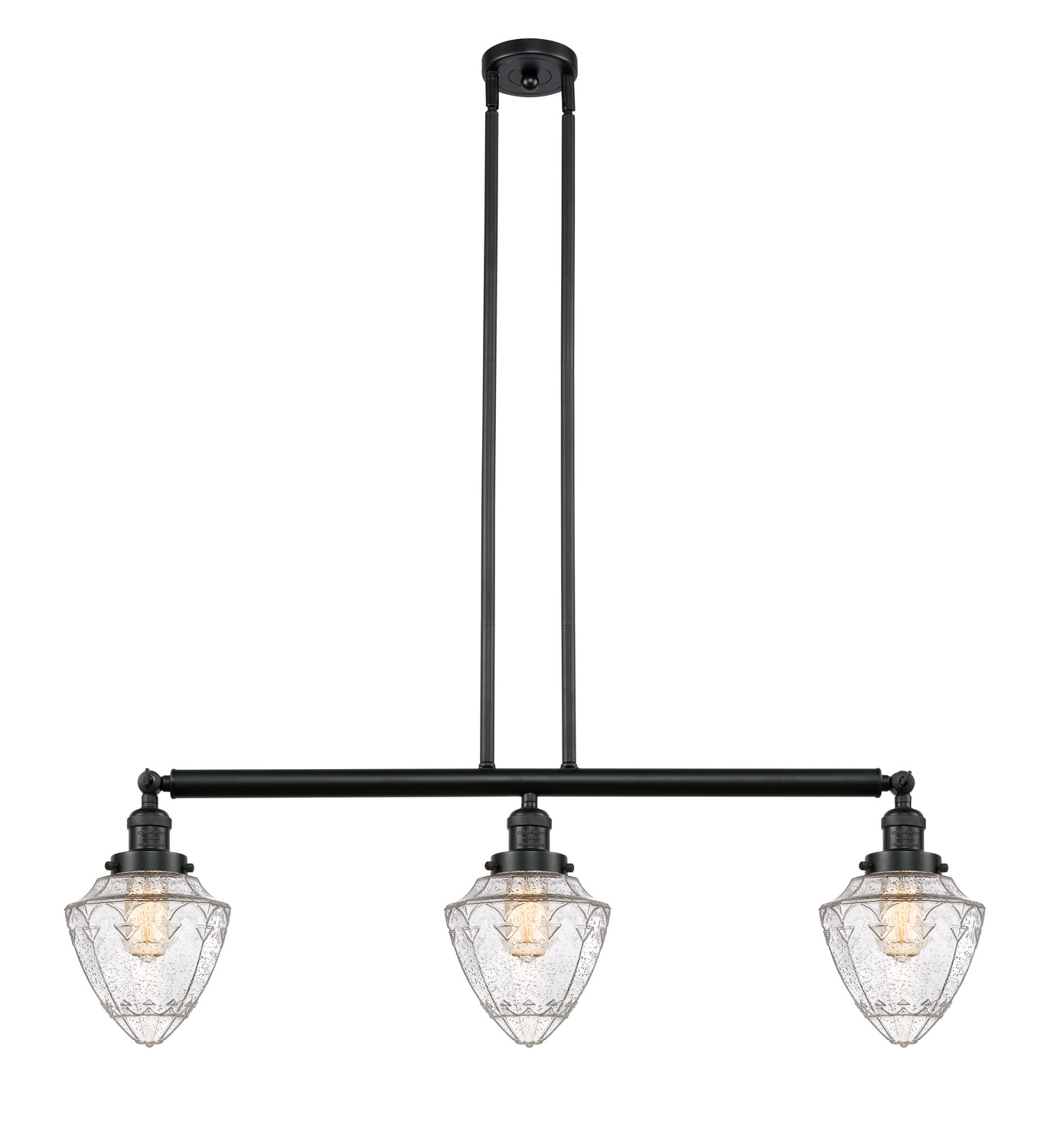 LED Island Pendant by Innovations - Franklin Restoration Collection, Matte Black Finish - 213-BK-G664-7-LED