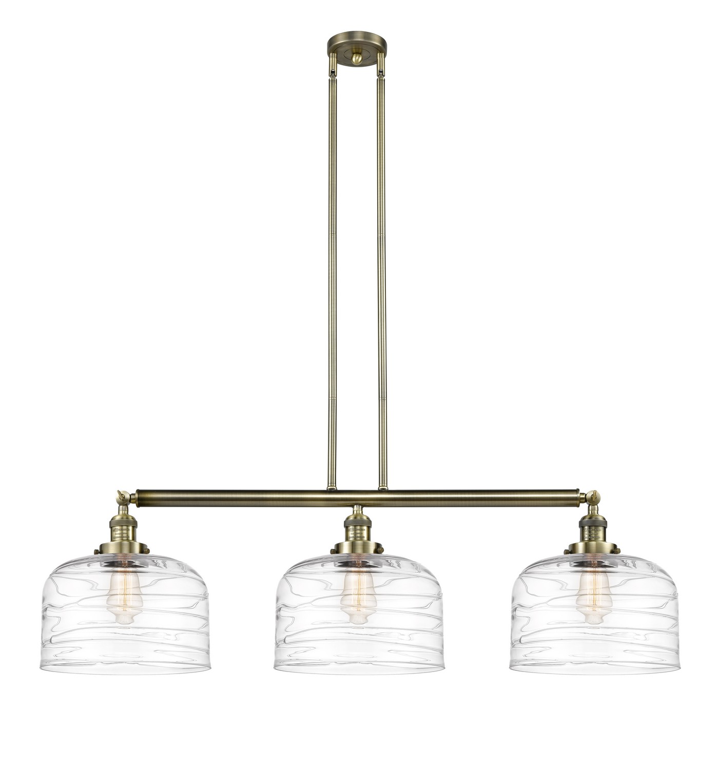 Three Light Island Pendant by Innovations - Franklin Restoration Collection, Antique Brass Finish - 213-AB-G713-L