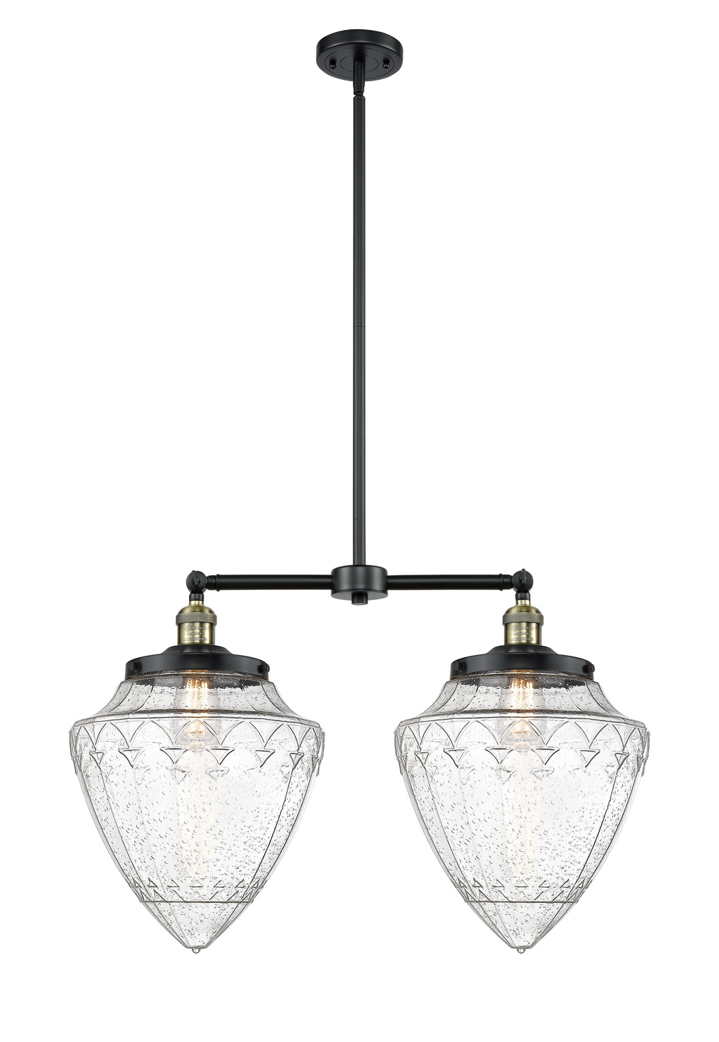 LED Island Pendant by Innovations - Franklin Restoration Collection, Black Antique Brass Finish - 209-BAB-G664-12-LED