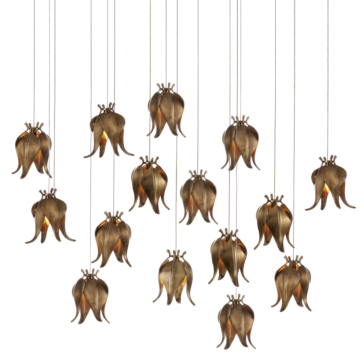 Photos - Chandelier / Lamp Wide Currey & Company Antique Brass Pendant from the Iota Collection 9000-1023 