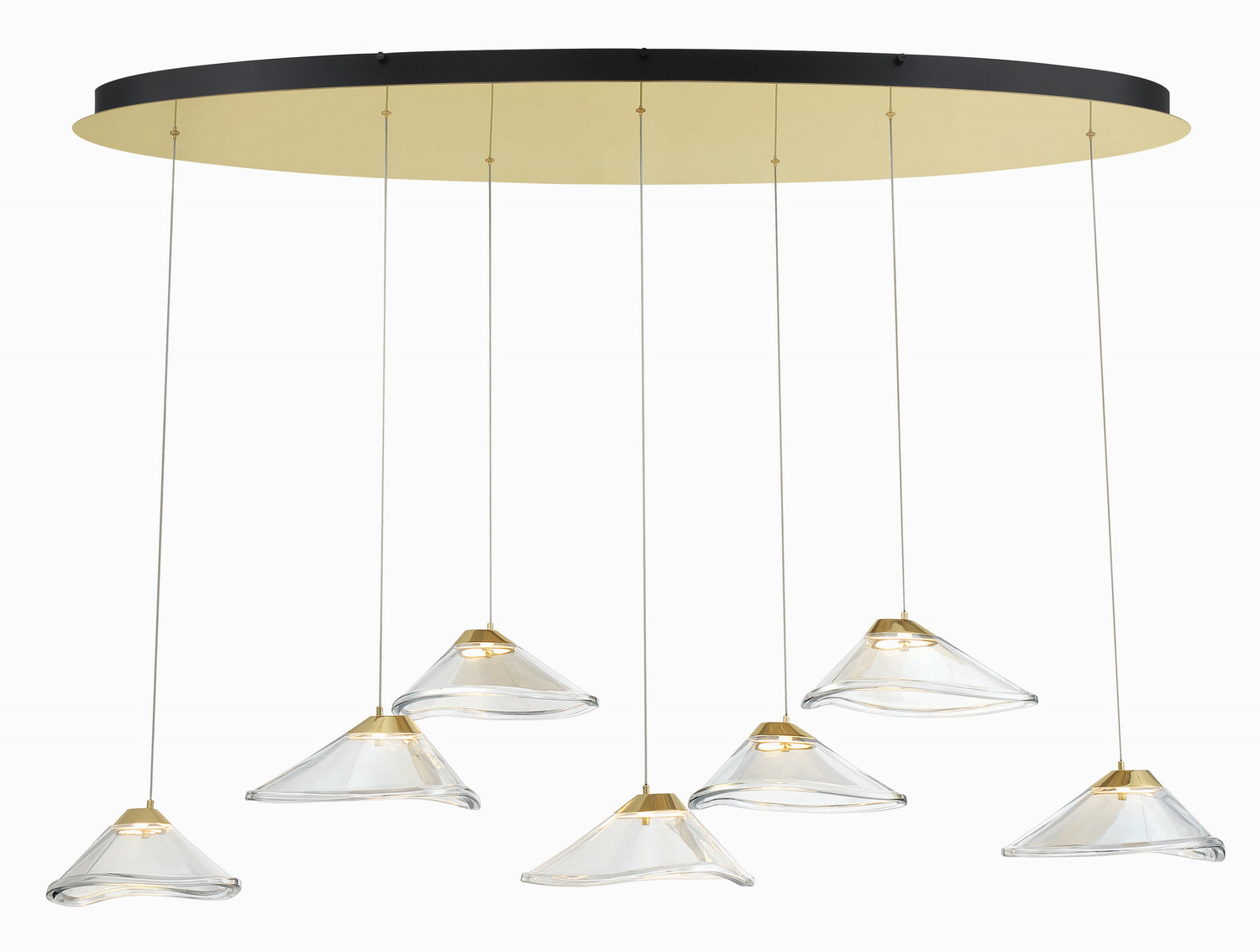 Coal And Sun Gold LED Pendant from the Sneer Collection