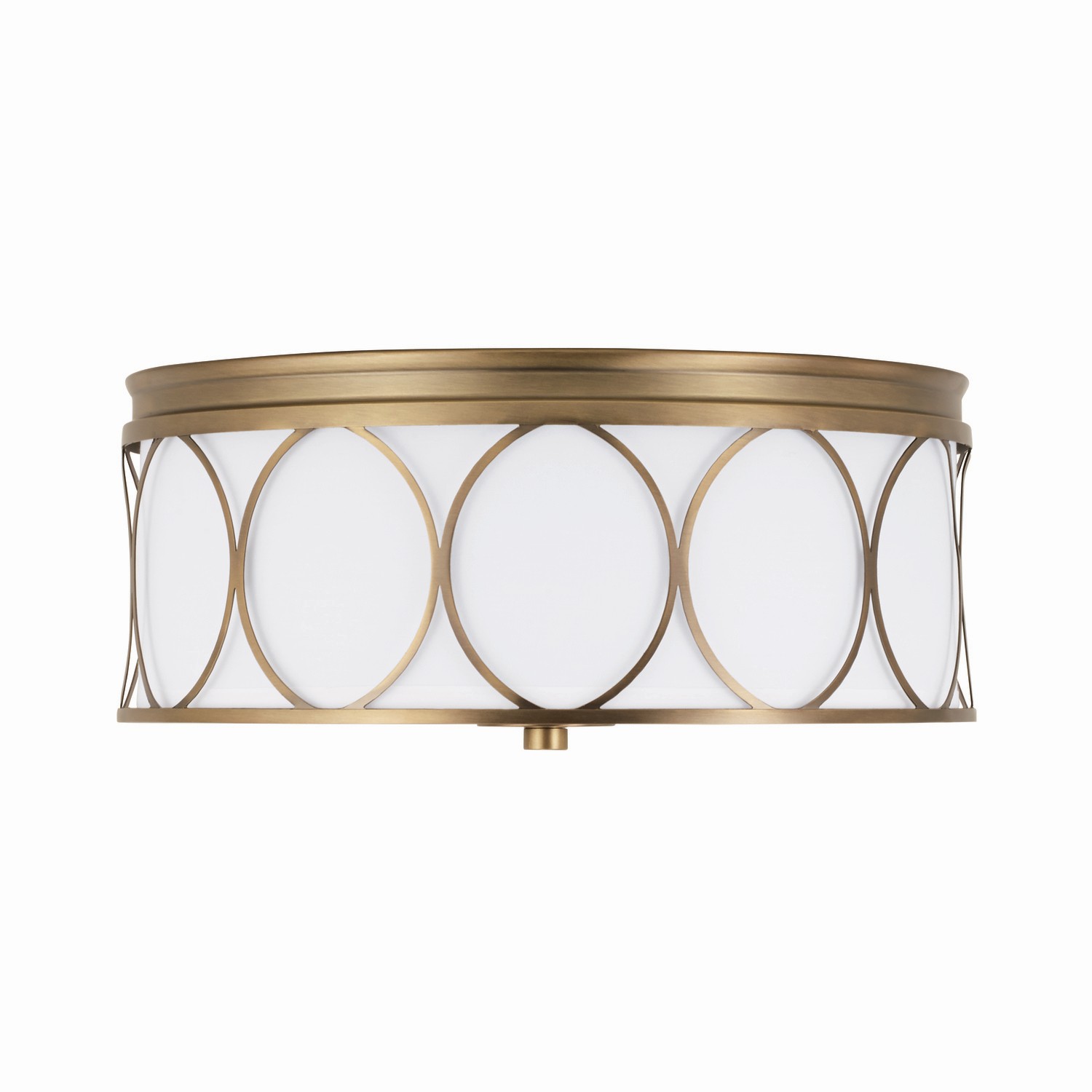 Capital Lighting Rylann Three Light Flush Mount in Aged Brass - 225131AD-683