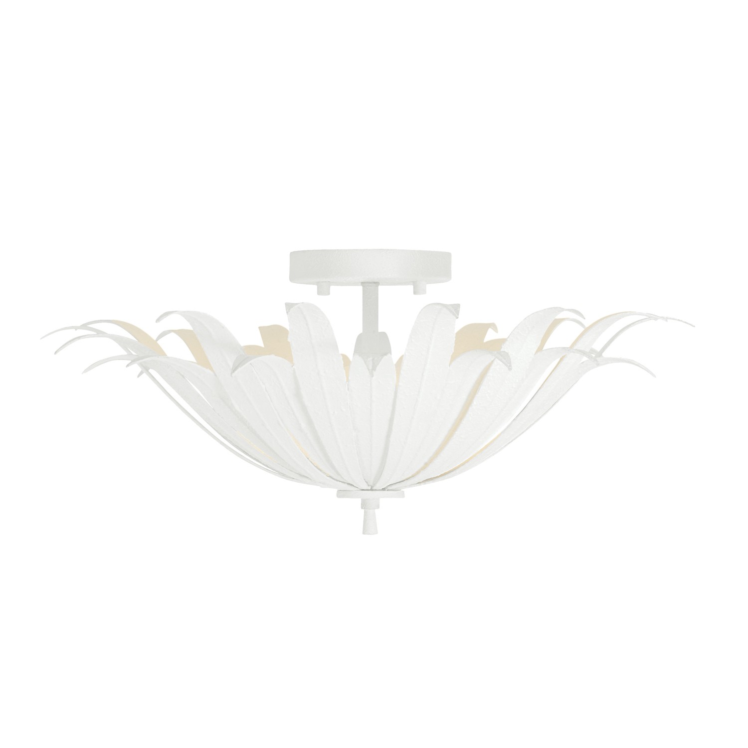 Capital Lighting Eden Three Light Semi-Flush Mount in Textured White - 249531XW