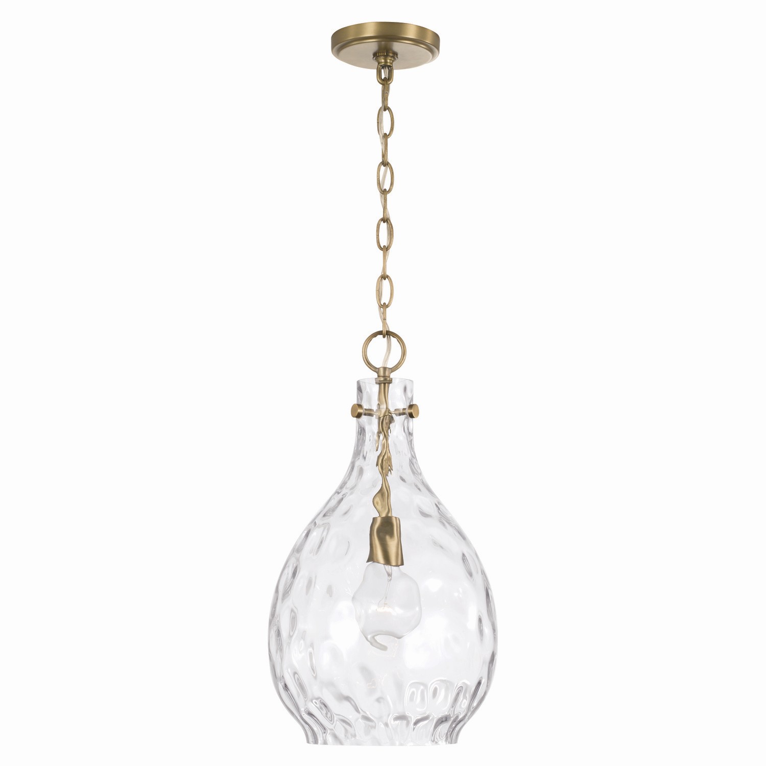 Capital Lighting Brentwood One Light Pendant in Aged Brass - 349012AD