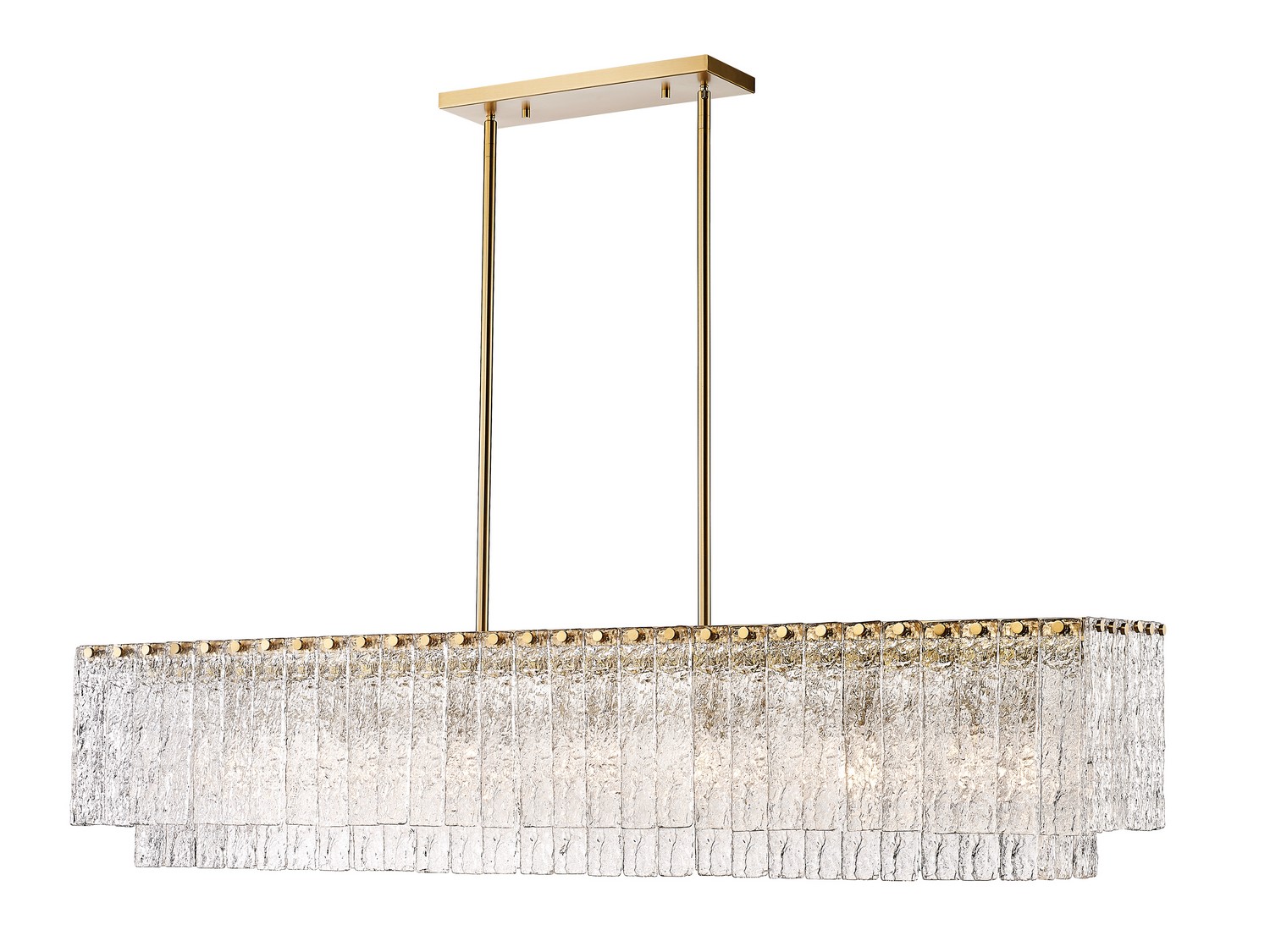 Seven Light Linear Chandelier by Z-Lite - Glacier Collection, Modern Gold Finish - 1943-53L-MGLD