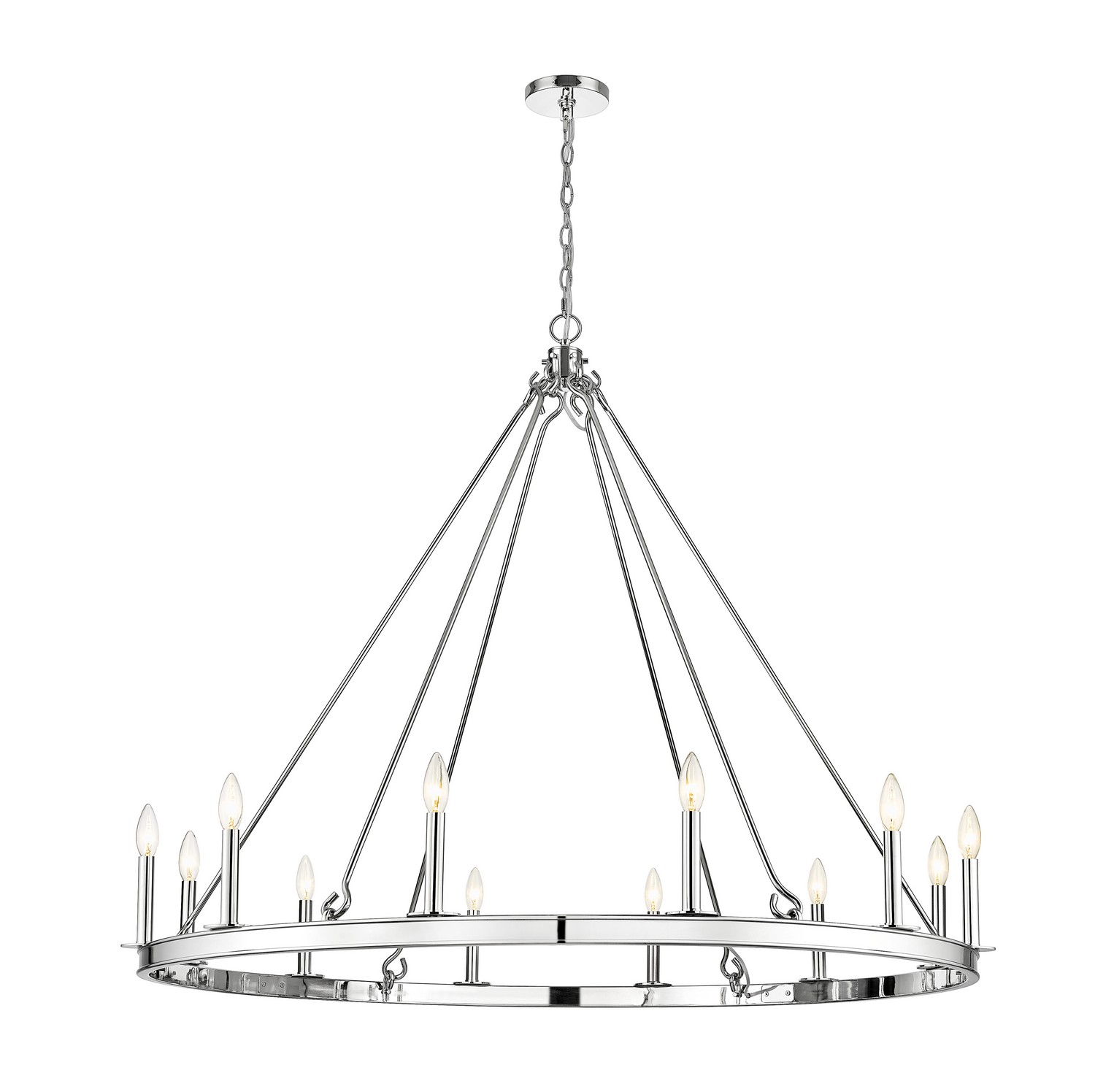 12 Light Chandelier by Z-Lite - Barclay Collection, Polished Nickel Finish - 482R-12PN