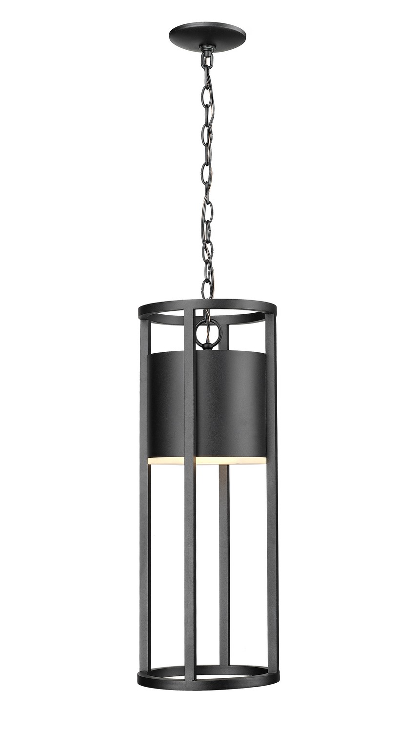 LED Outdoor Chain Mount Ceiling Fixture by Z-Lite - Luca Collection, Black Finish - 517CHB-BK-LED