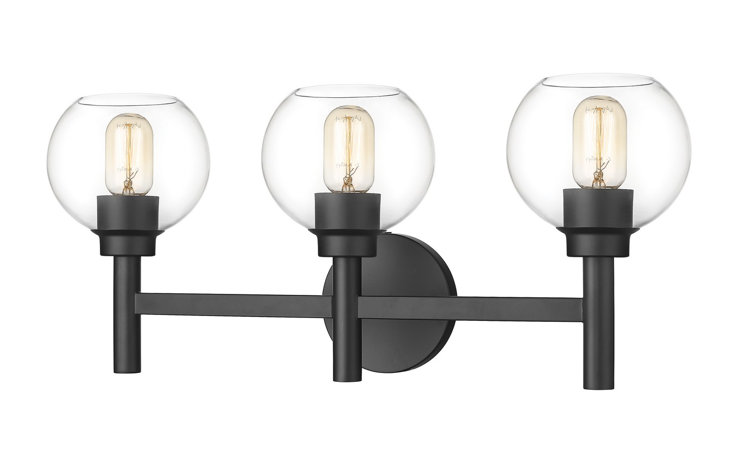 Three Light Vanity by Z-Lite - Sutton Collection, Matte Black Finish - 7502-3V-MB
