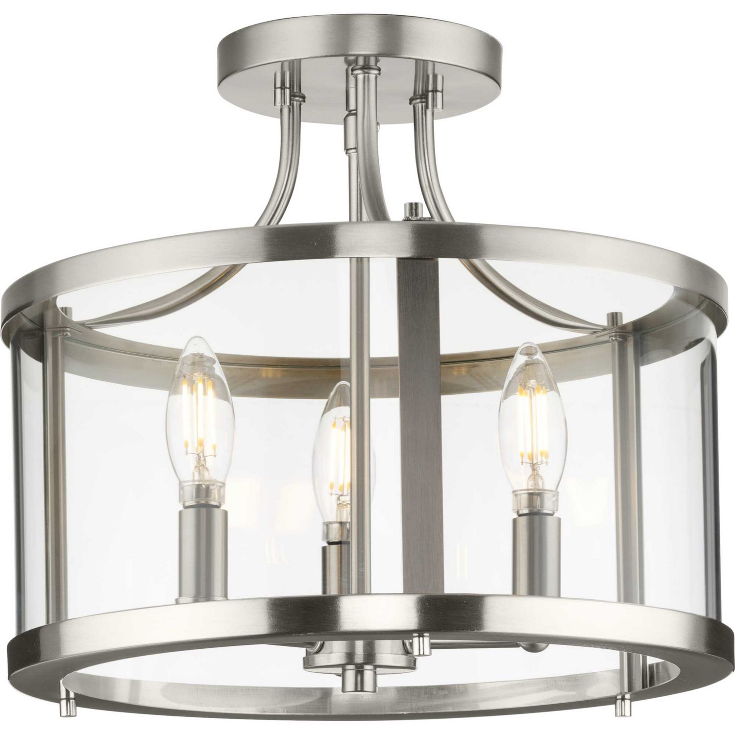 Gilliam 3-Light Semi-Flush Mount in Brushed Nickel