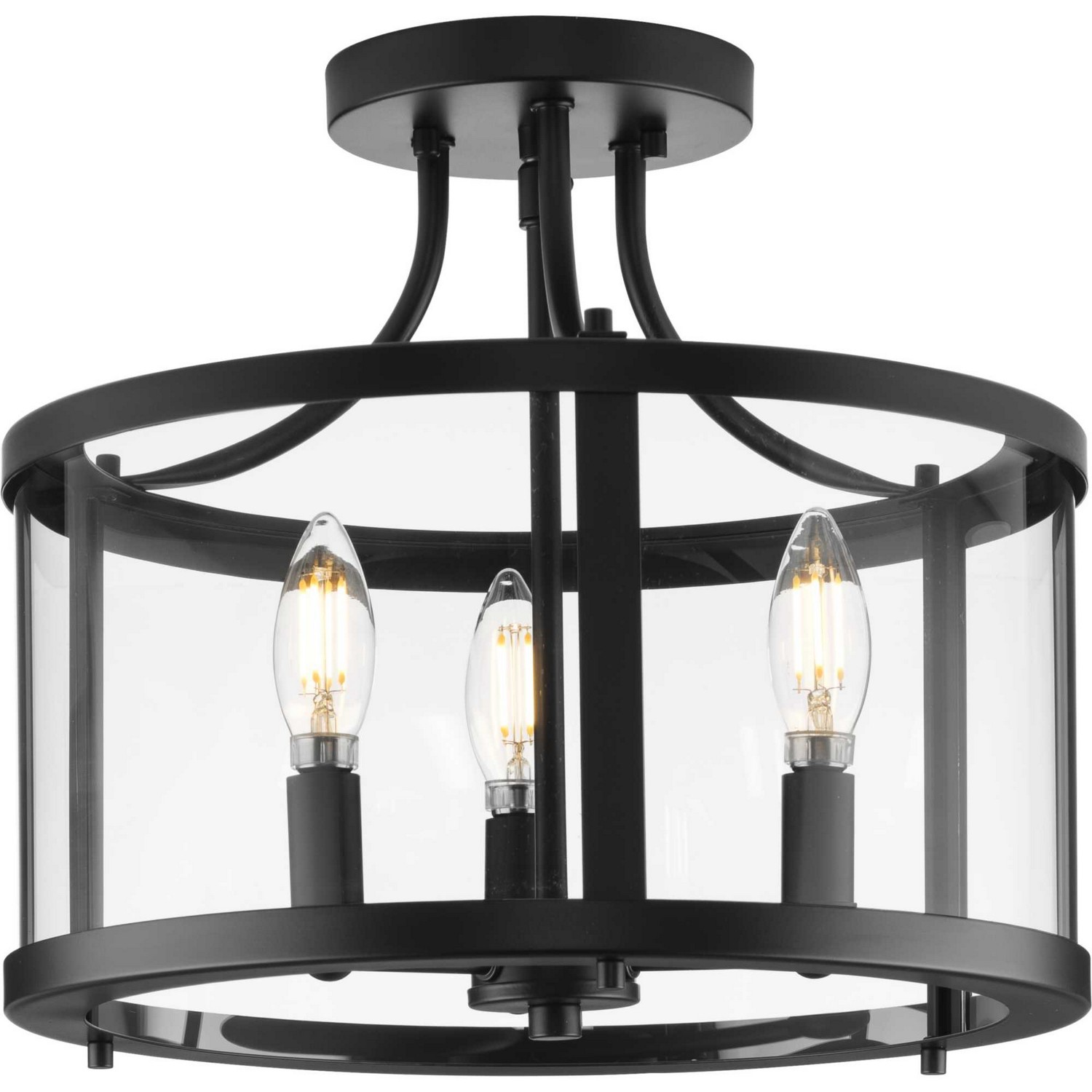 Gilliam 3-Light Semi-Flush Mount in Matte Black