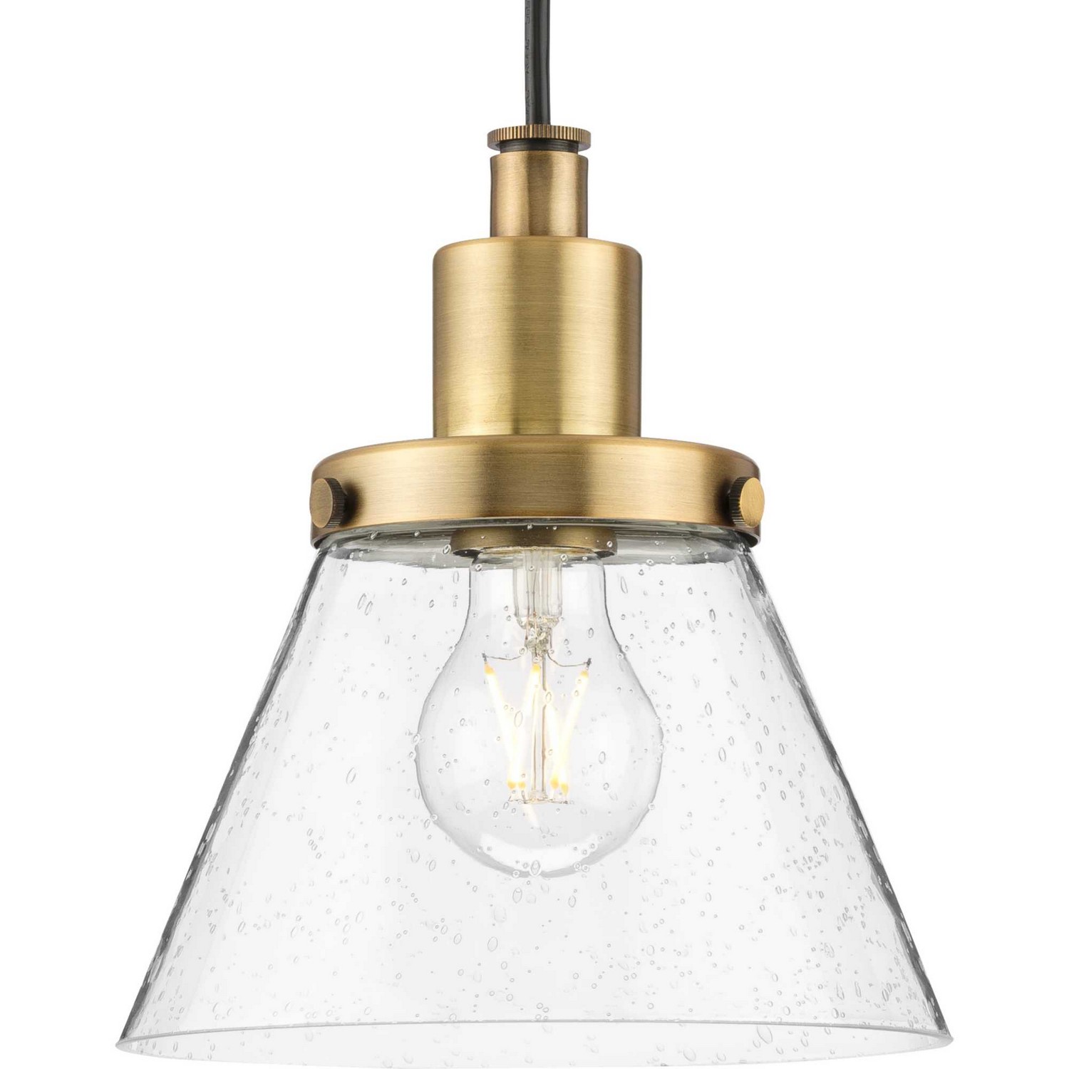 Photos - Chandelier / Lamp Progress Lighting Vintage Brass One Light Pendant from the Hinton Collection P500382-163