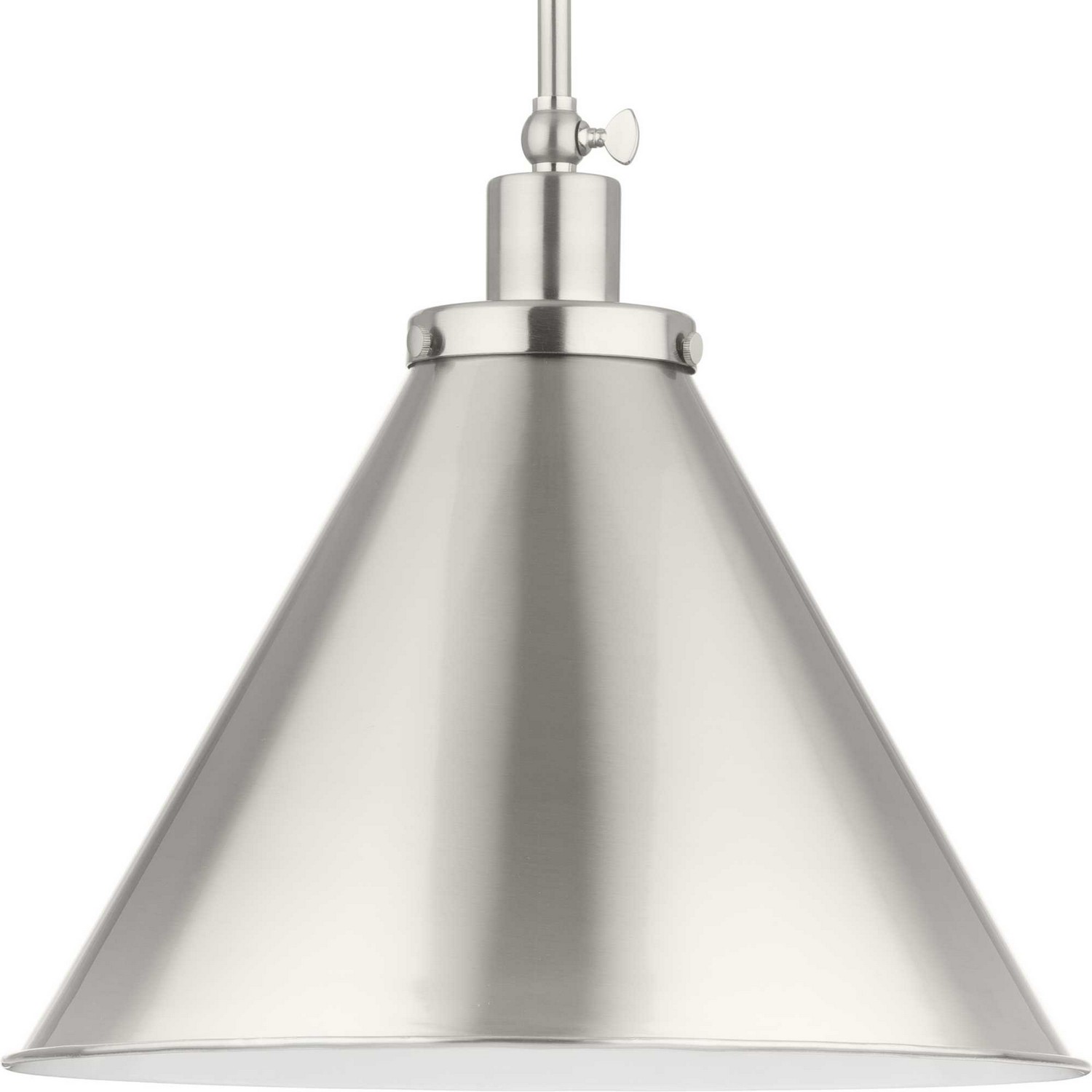 Brushed Nickel One Light Pendant from the Hinton Collection
