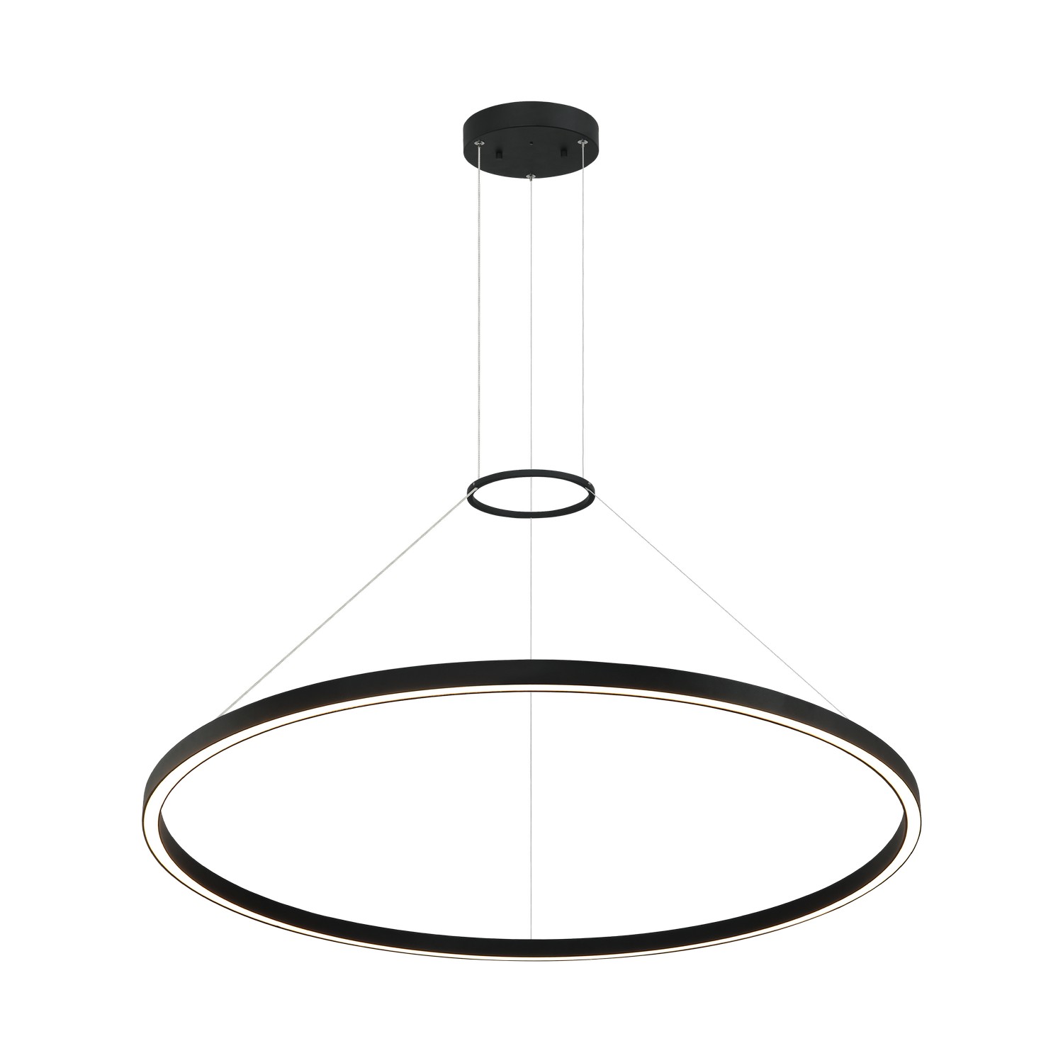 Matteo Lighting C30840MB O'hara LED 40 inch Matte Black Chandelier Ceiling Light