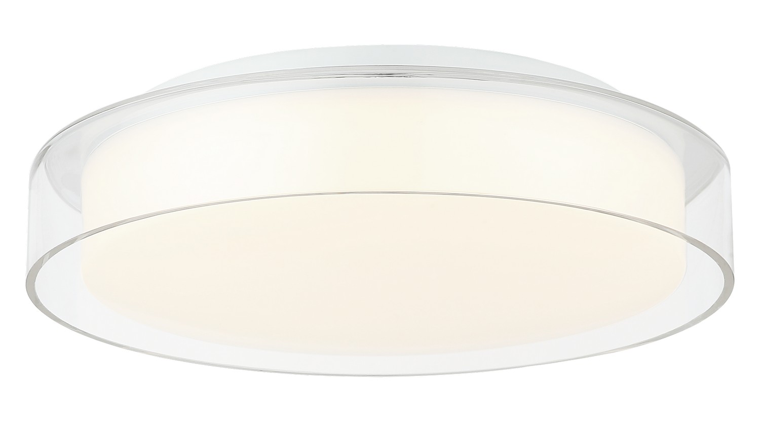 Matteo Lighting M14614WHCL Callum LED 14 inch White and Clear Flush Mount Ceiling Light