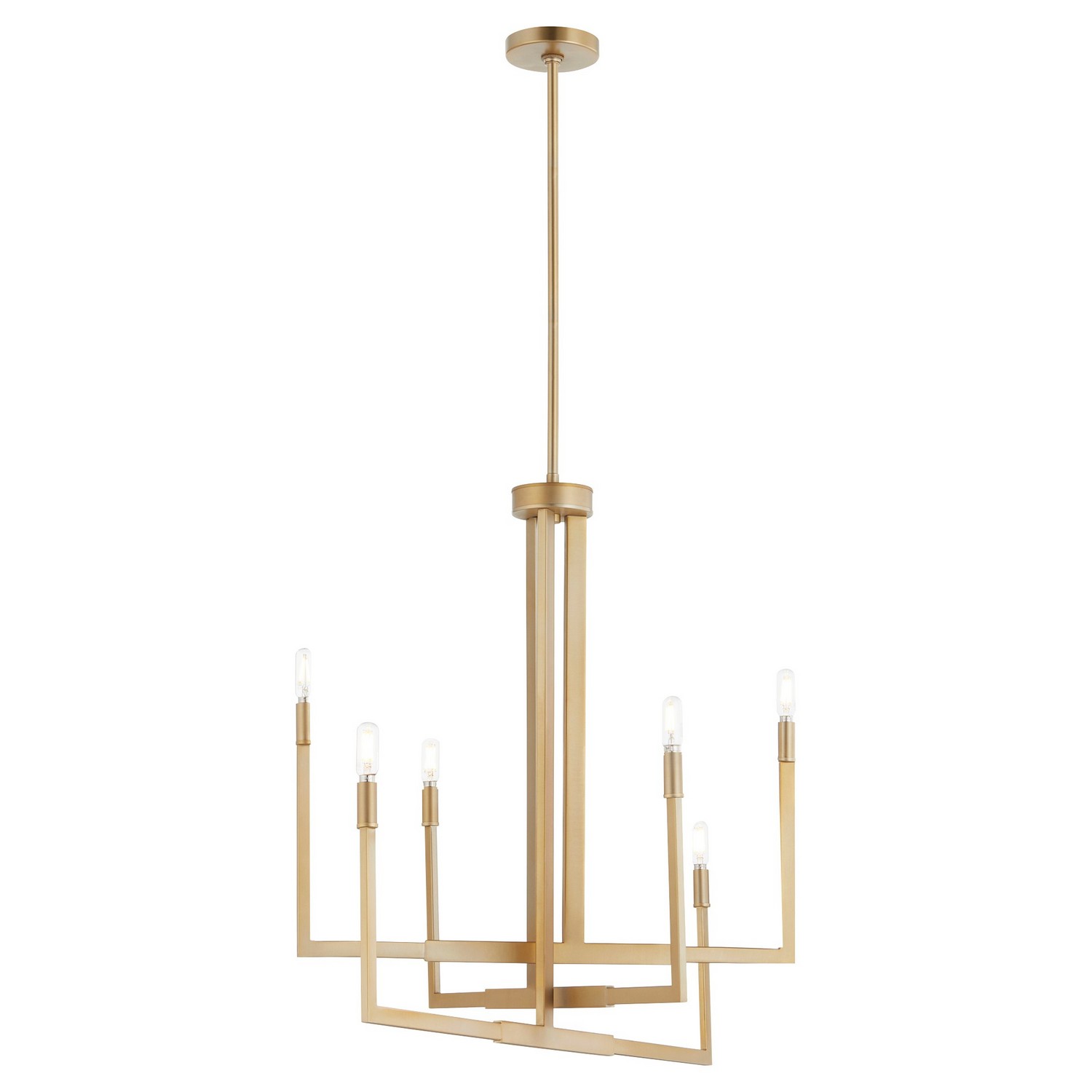 Photos - Chandelier / Lamp Quorum International Aged Brass Six Light Chandelier from the BOLERO Collection 6377-6-80
