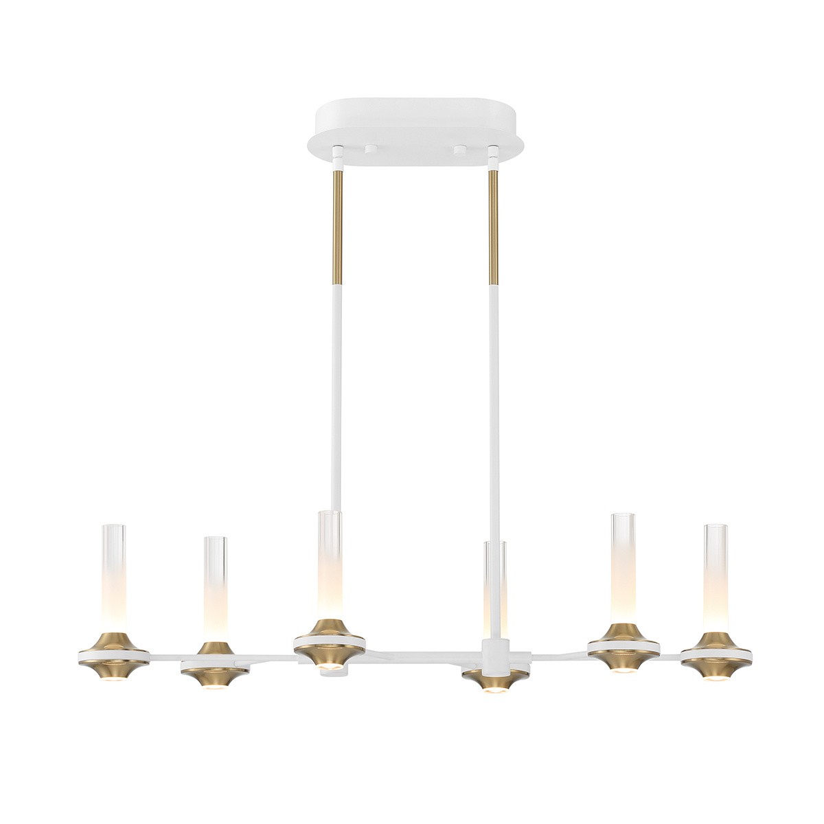 Torcia 12-Light LED Chandelier in White And Brass -  Eurofase, 45713-026