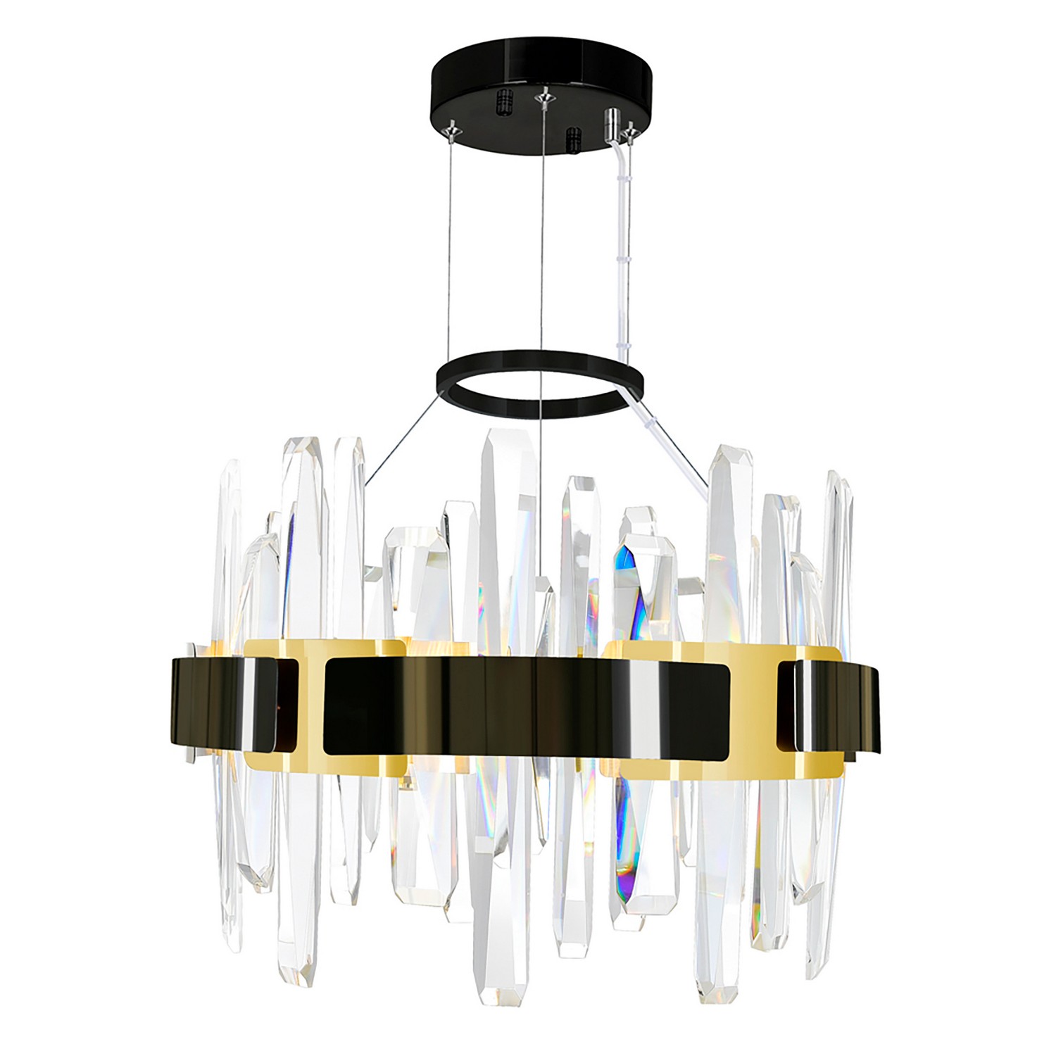 CWI Lighting 1592P18-612 Aya LED Pearl Black Chandelier Ceiling Light