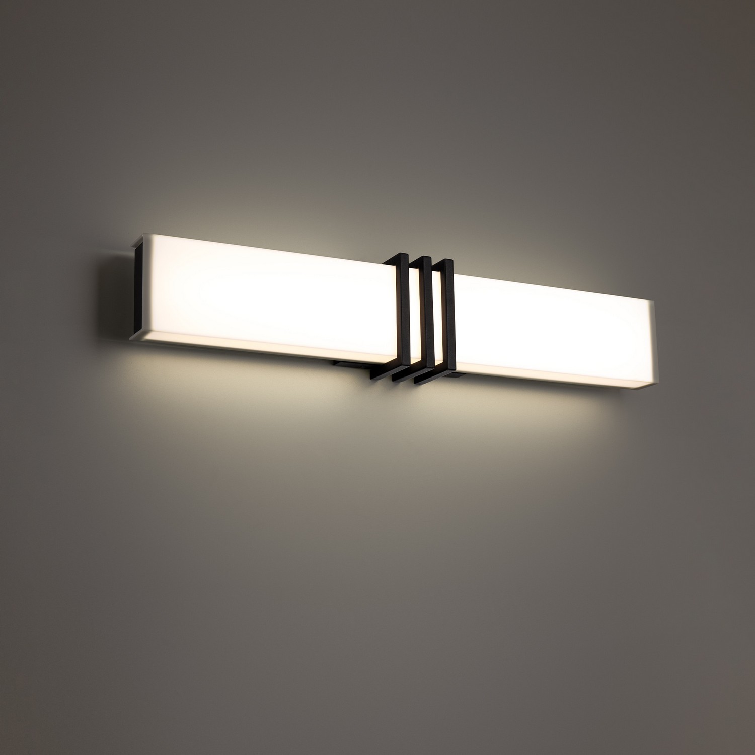 Photos - Chandelier / Lamp Wide WAC Lighting Black LED Bathroom Vanity Light from the Minibar Collection WS-75328-BK 
