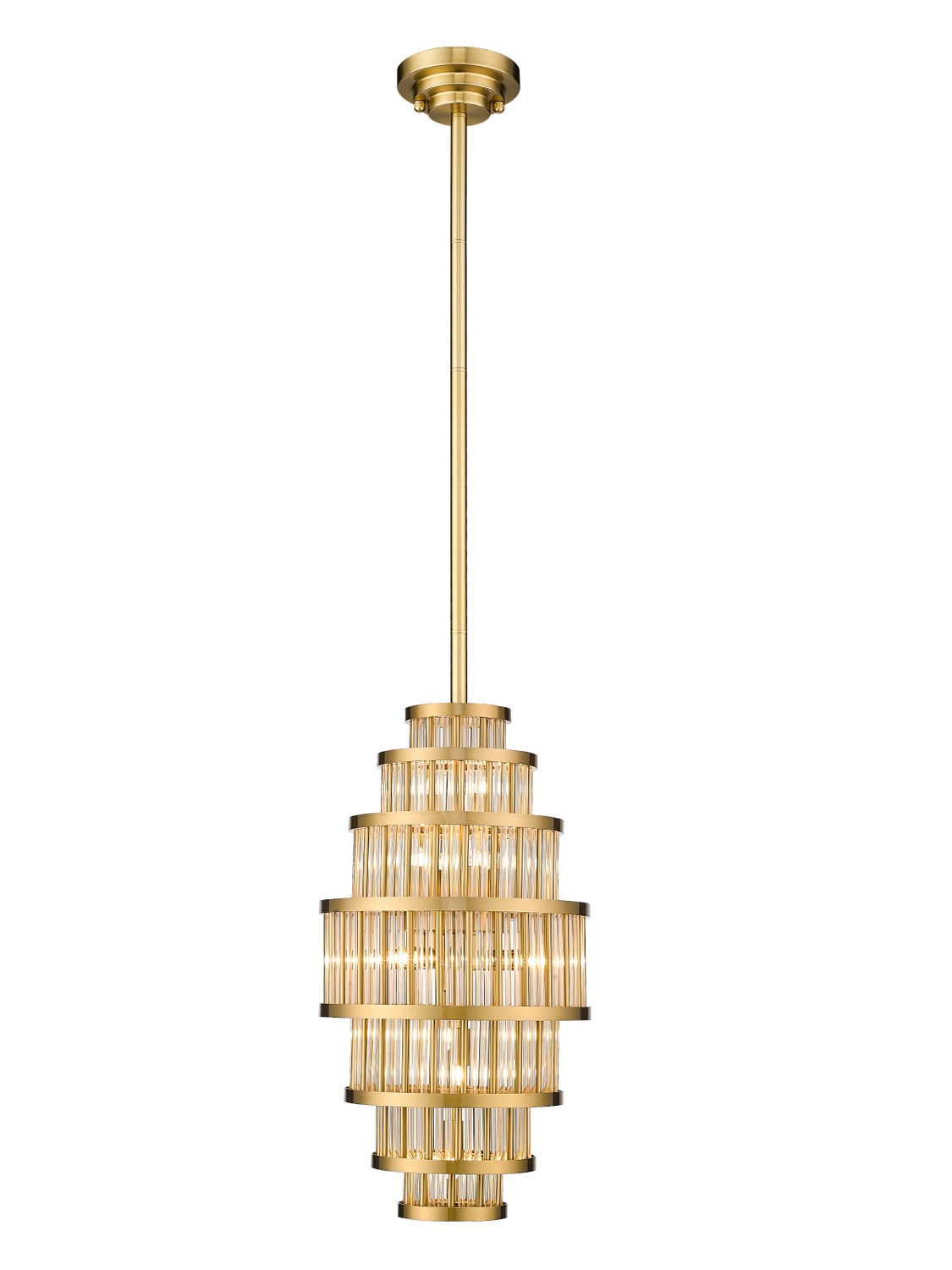 Aged Brass LED Pendant from the Waldorf Collection
