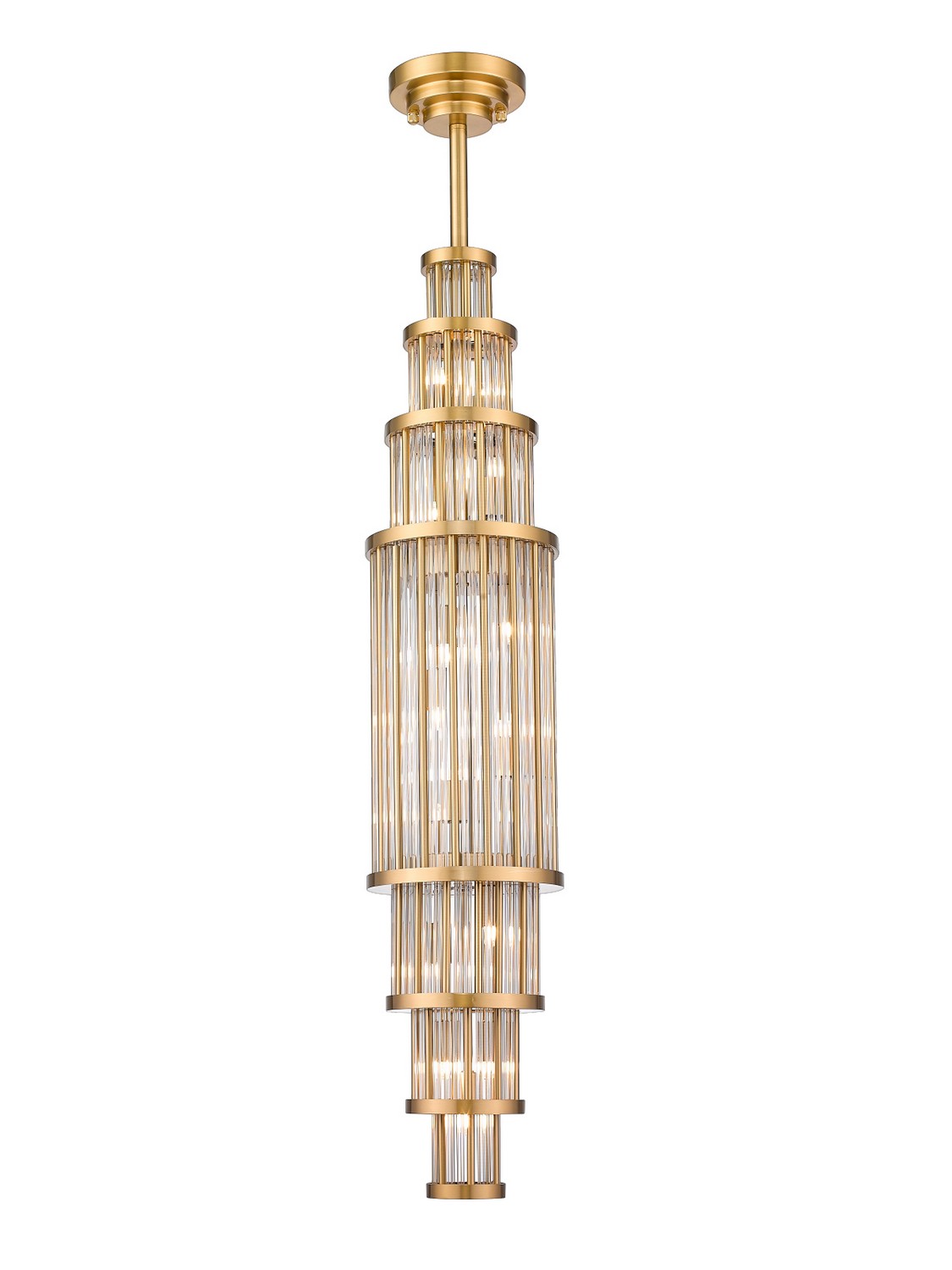 Aged Brass LED Pendant from the Waldorf Collection