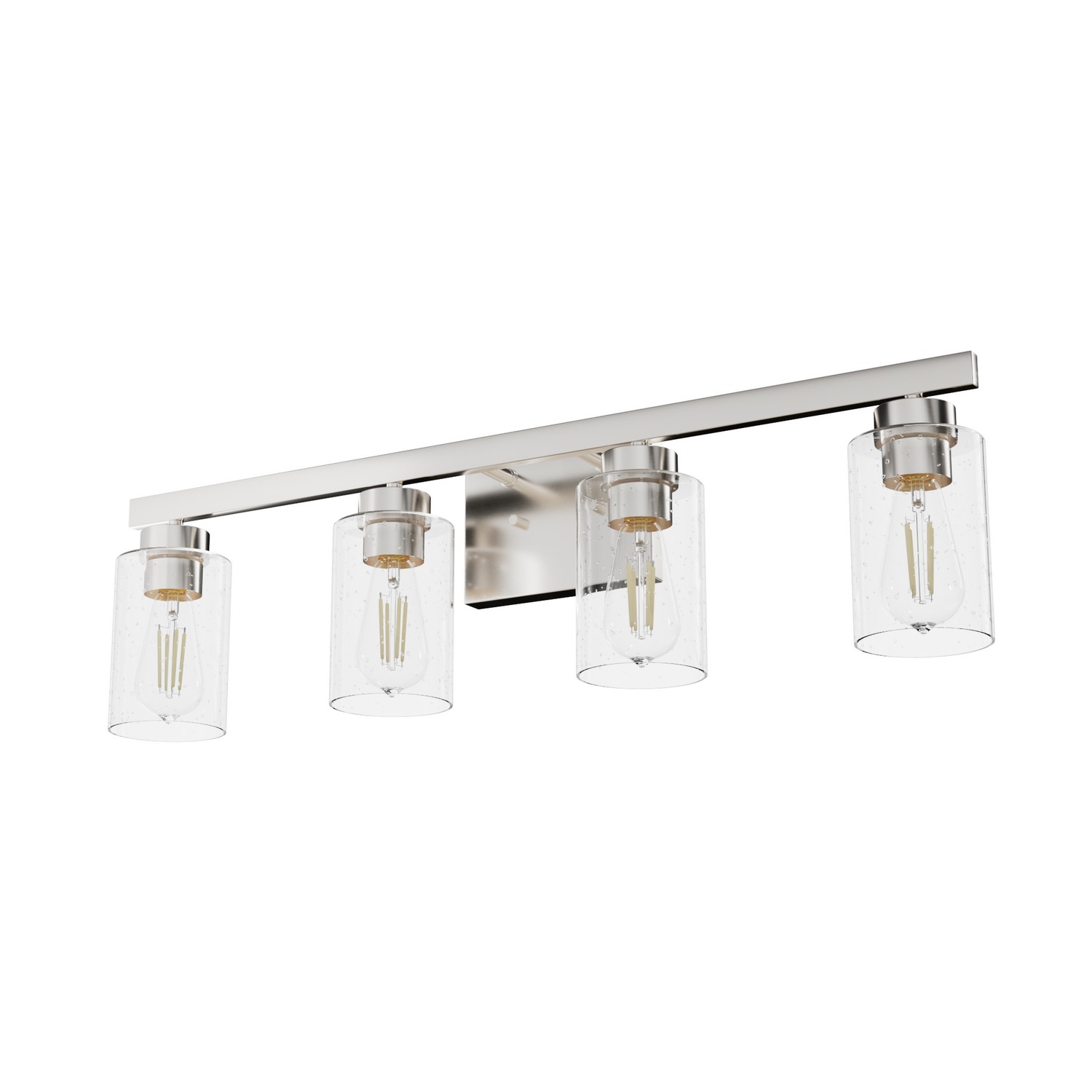 Photos - Chandelier / Lamp Hunter Fans Brushed Nickel Four Light Vanity from the Hartland Collection 13080 