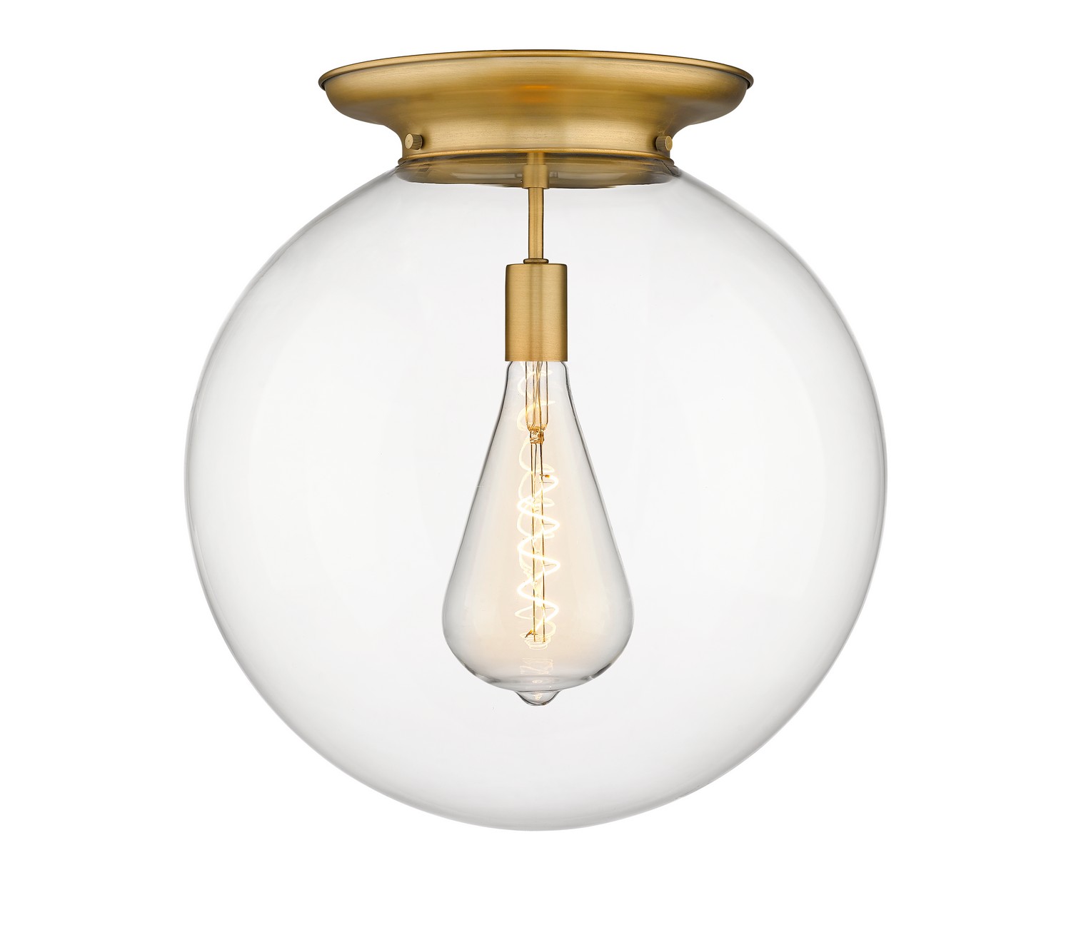 One Light Flush Mount by Innovations - Essex Collection, Brushed Brass Finish - 221-1F-BB-G202-18