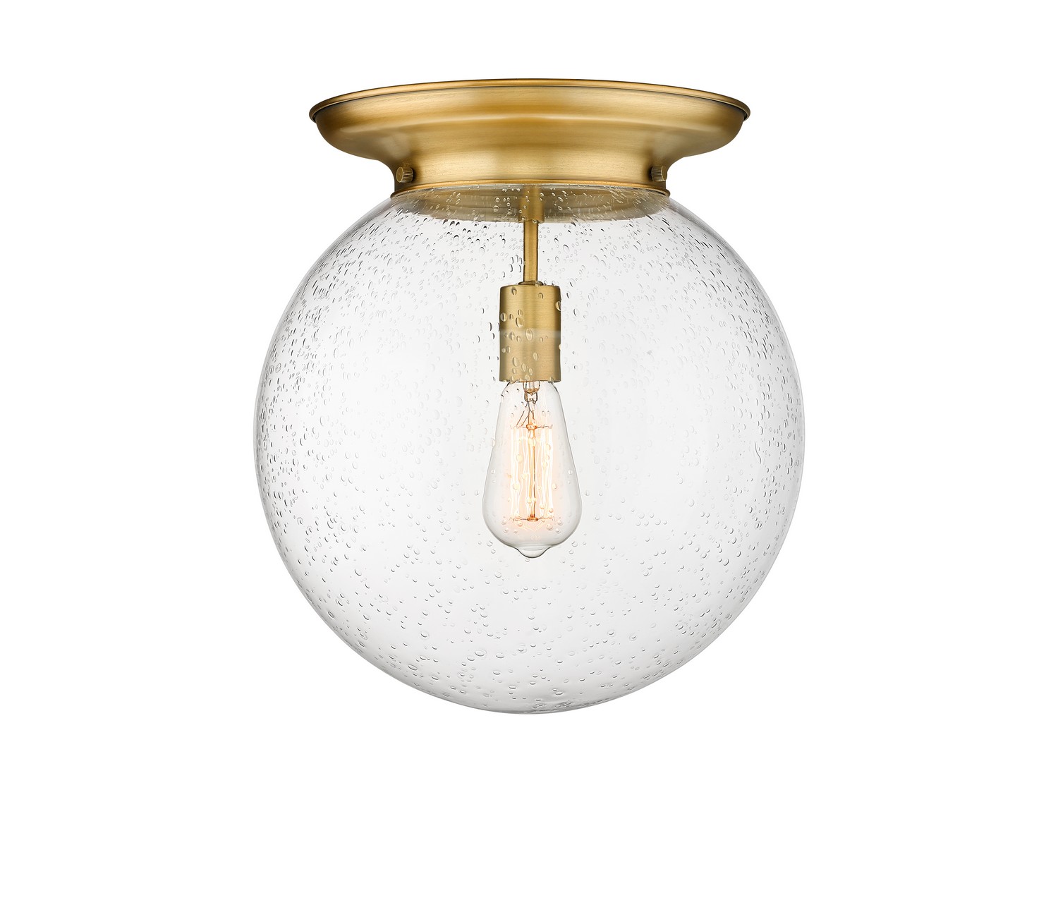 One Light Flush Mount by Innovations - Essex Collection, Brushed Brass Finish - 221-1F-BB-G204-14