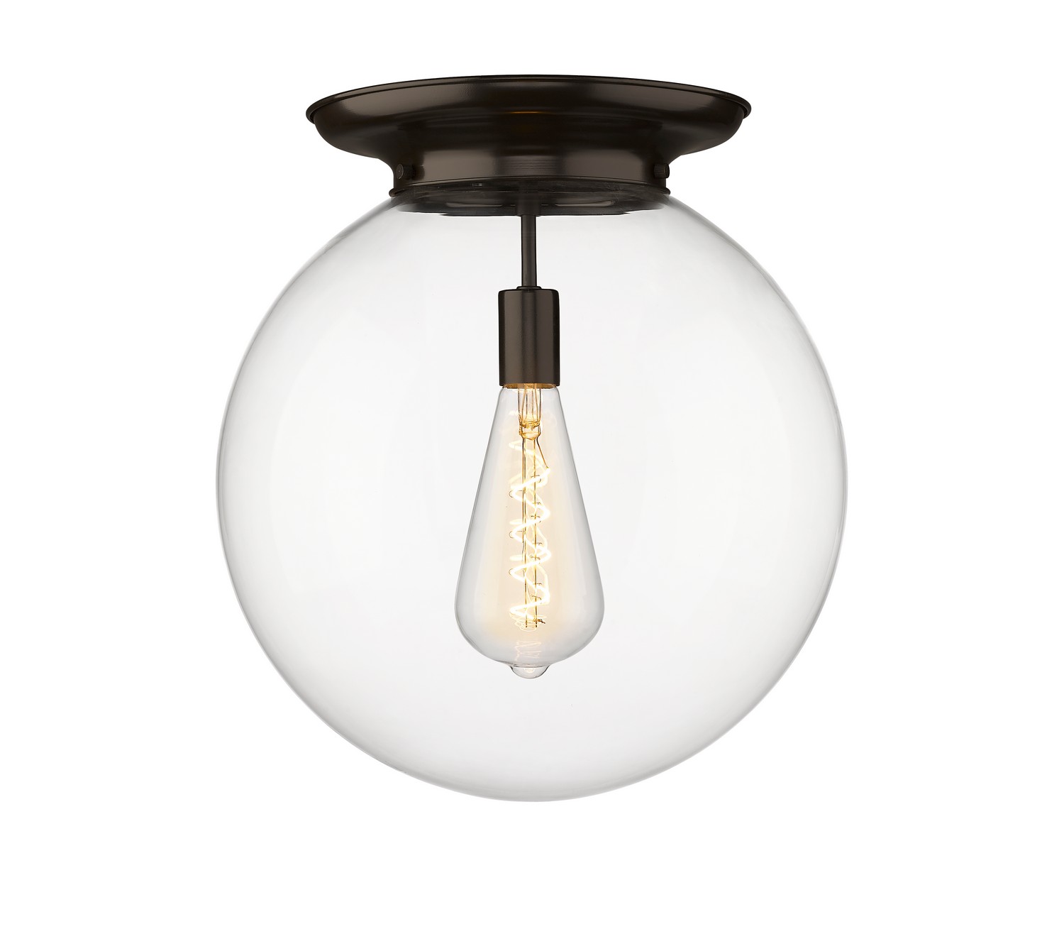 One Light Flush Mount by Innovations - Essex Collection, Oil Rubbed Bronze Finish - 221-1F-OB-G202-16