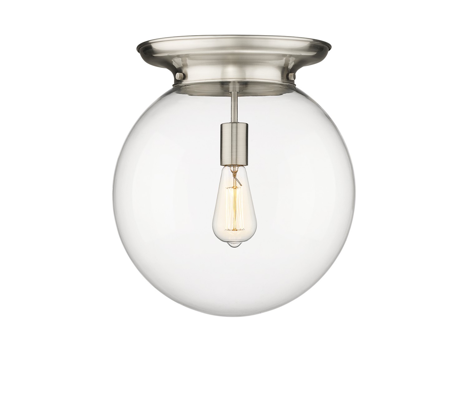 One Light Flush Mount by Innovations - Essex Collection, Satin Nickel Finish - 221-1F-SN-G202-14