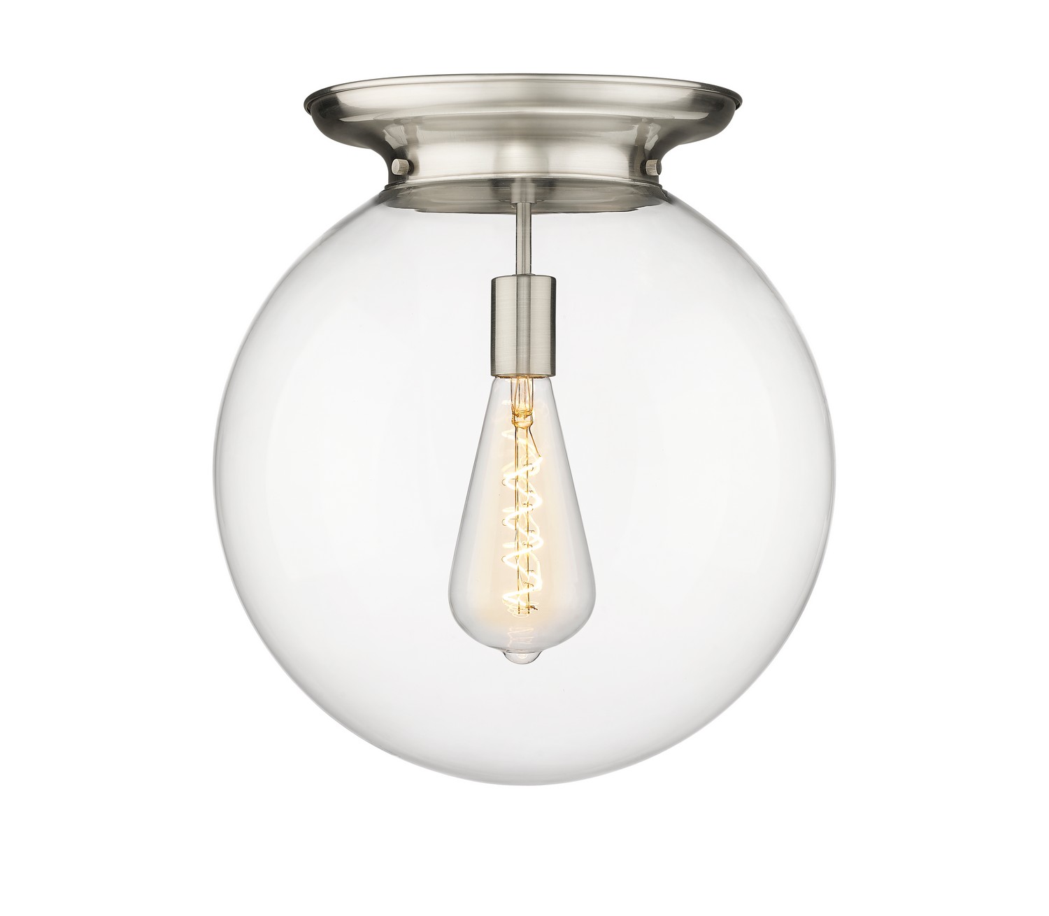 One Light Flush Mount by Innovations - Essex Collection, Satin Nickel Finish - 221-1F-SN-G202-16