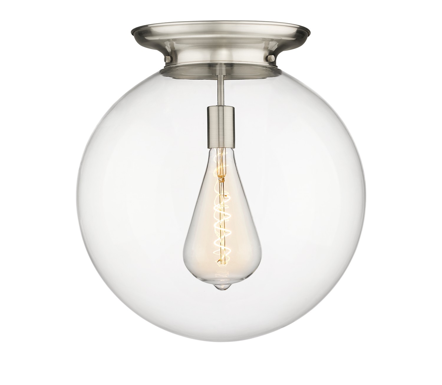 One Light Flush Mount by Innovations - Essex Collection, Satin Nickel Finish - 221-1F-SN-G202-18