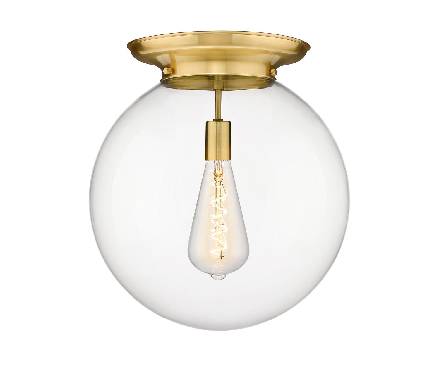 One Light Flush Mount by Innovations - Essex Collection, Satin Gold Finish - 221-1F-SG-G202-16