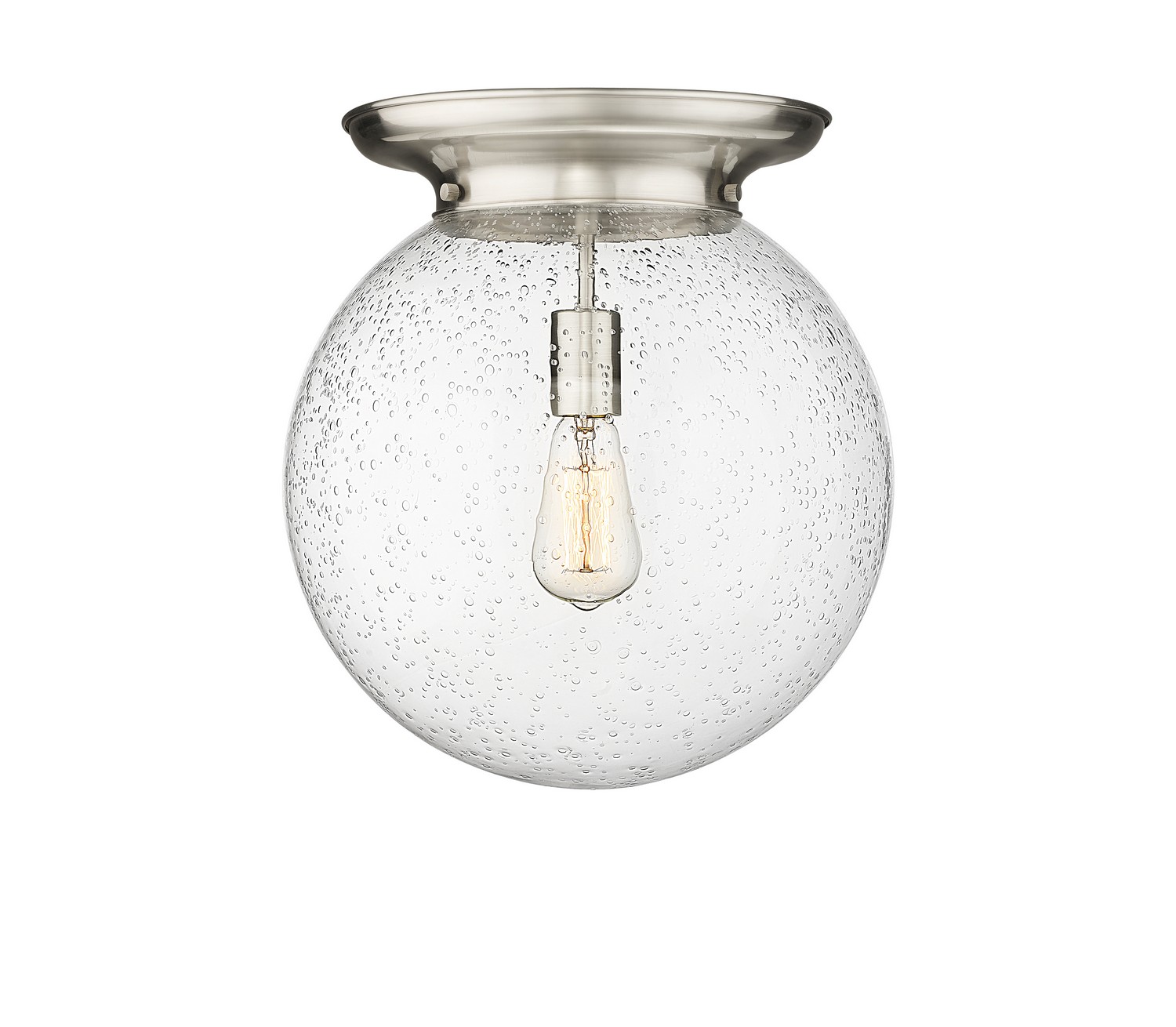 One Light Flush Mount by Innovations - Essex Collection, Satin Nickel Finish - 221-1F-SN-G204-14