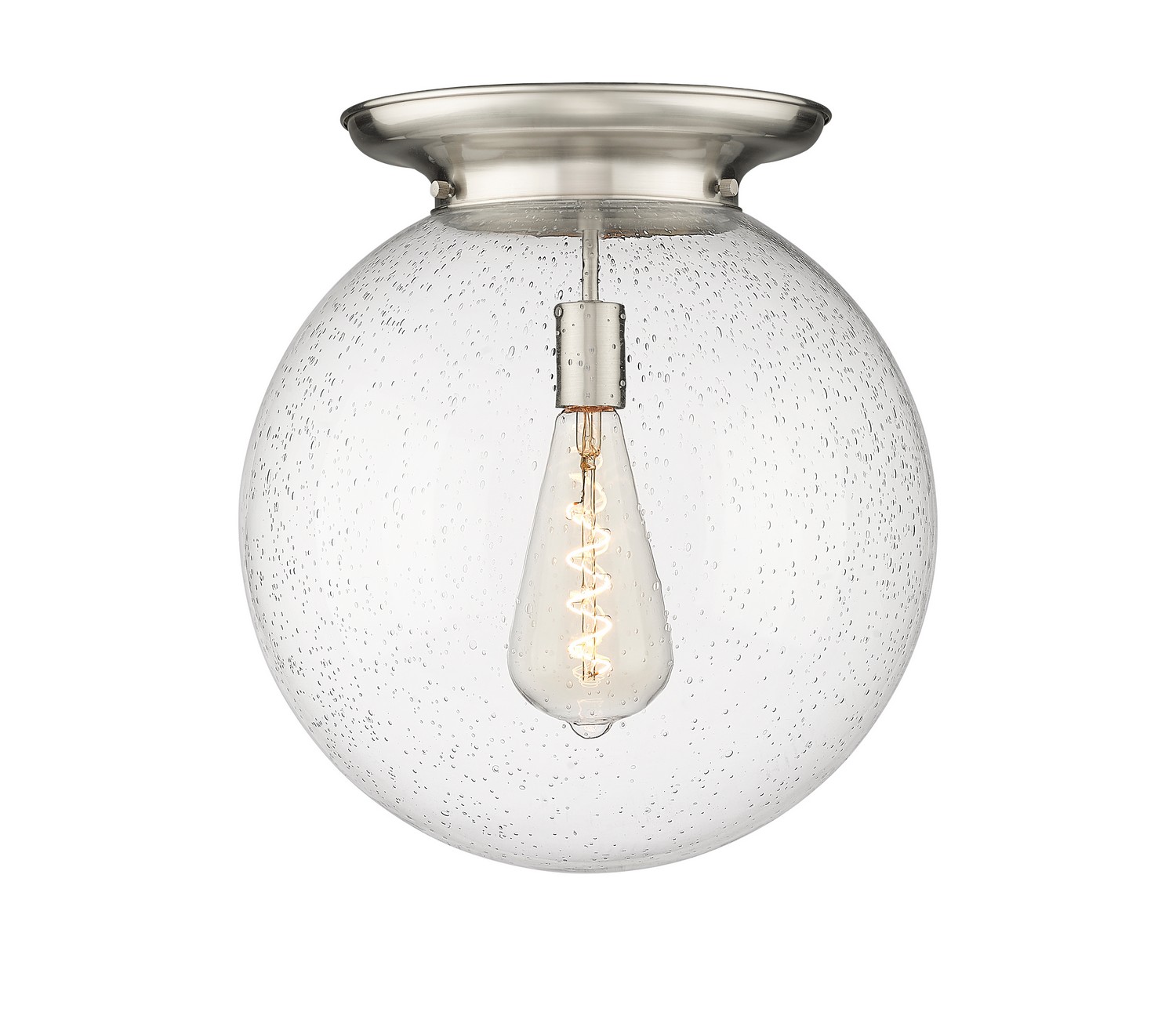 One Light Flush Mount by Innovations - Essex Collection, Satin Nickel Finish - 221-1F-SN-G204-16