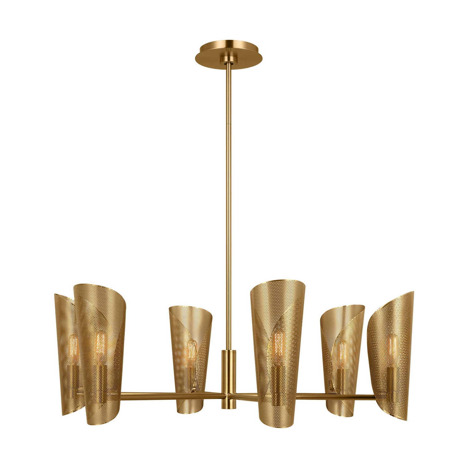 Visual Comfort Studio Plivot Six Light Chandelier in Burnished Brass - LXC1056BBS