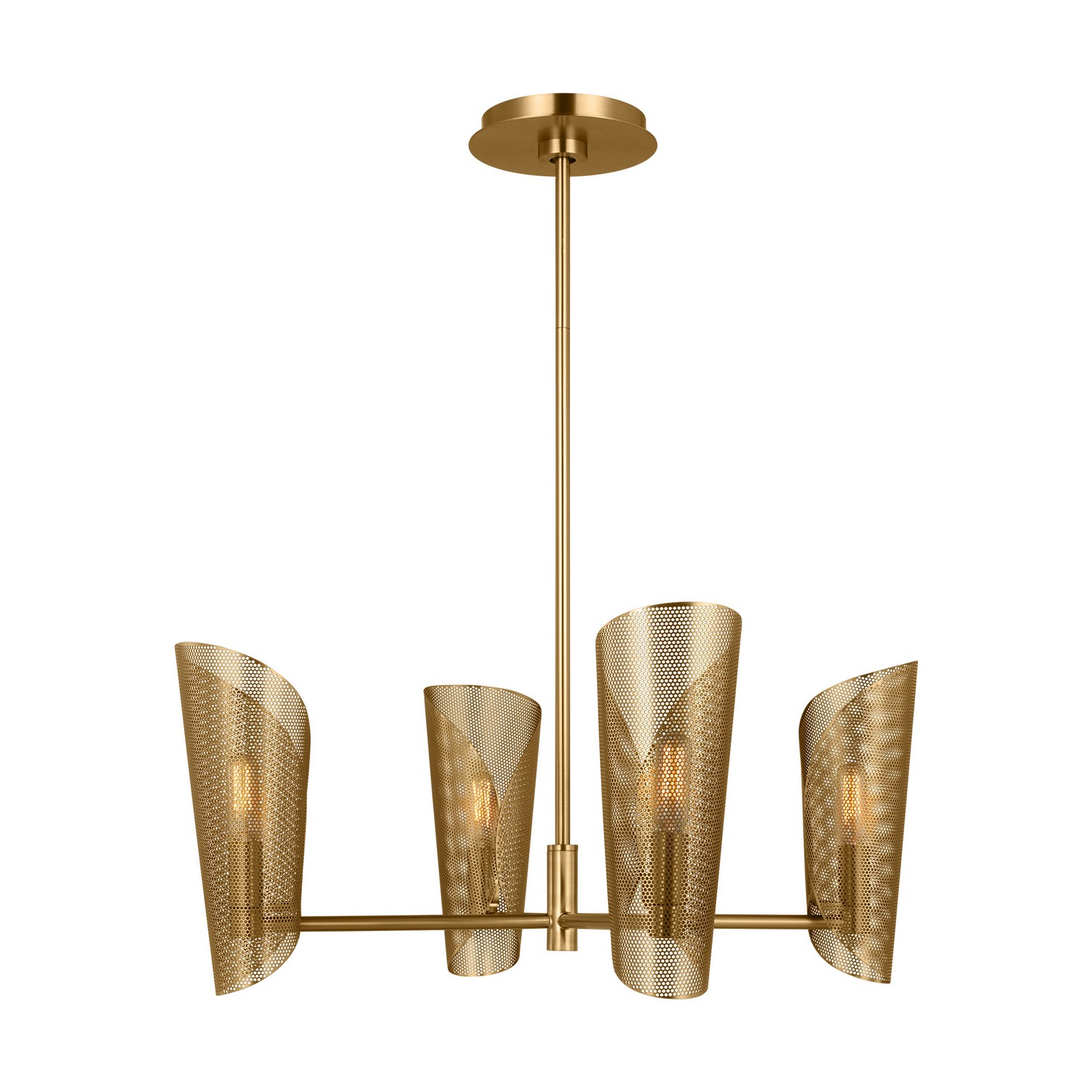 Visual Comfort Studio Plivot Four Light Chandelier in Burnished Brass - LXC1074BBS