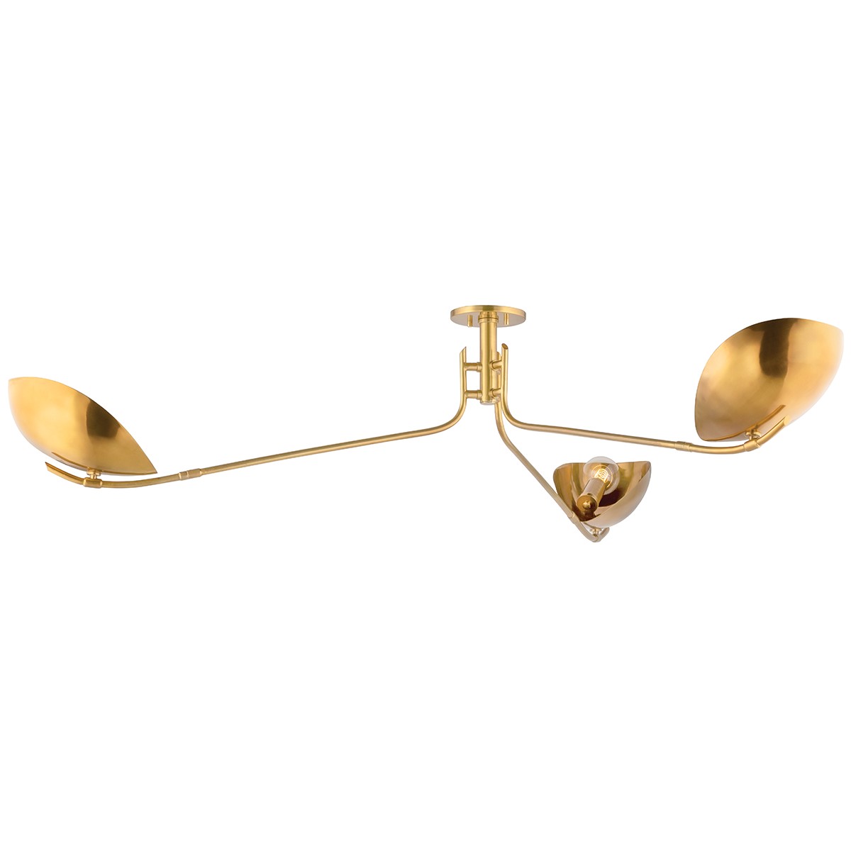 Hudson Valley Avondale Three Light Semi Flush Mount in Aged Brass - 1753-AGB