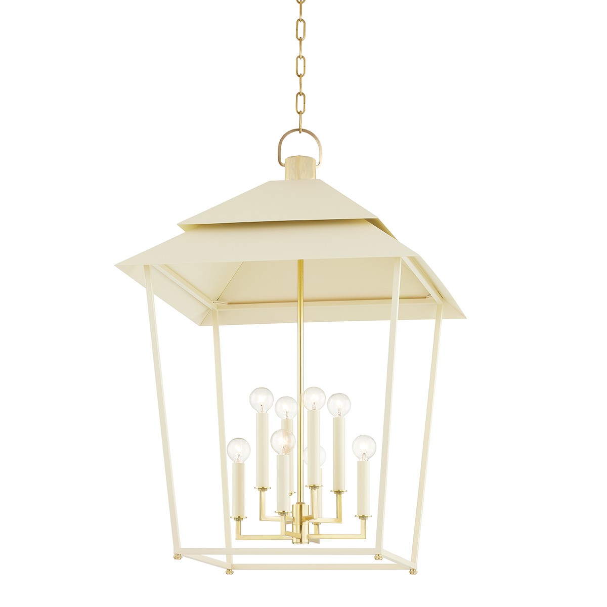 Hudson Valley Natick Eight Light Lantern in Aged Brass - 5138-AGB/SSD