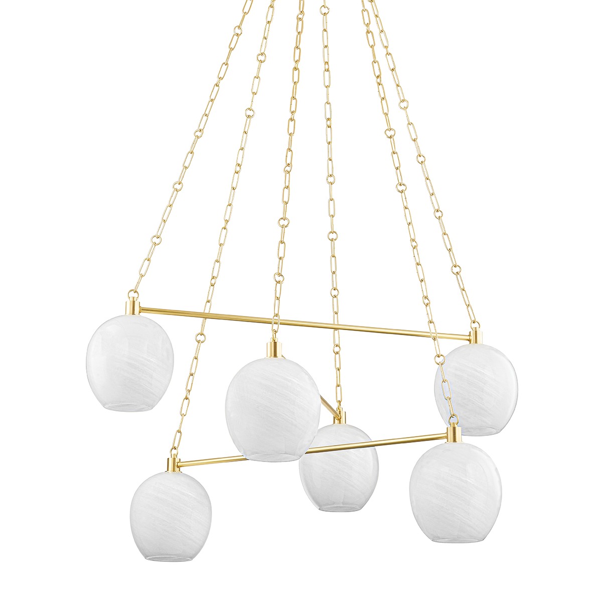 Hudson Valley Asbury Park Six Light Chandelier in Aged Brass - 9138-AGB