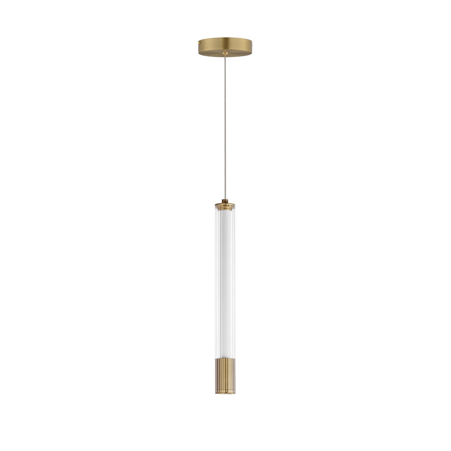 Natural Aged Brass LED Pendant from the Cortex Collection